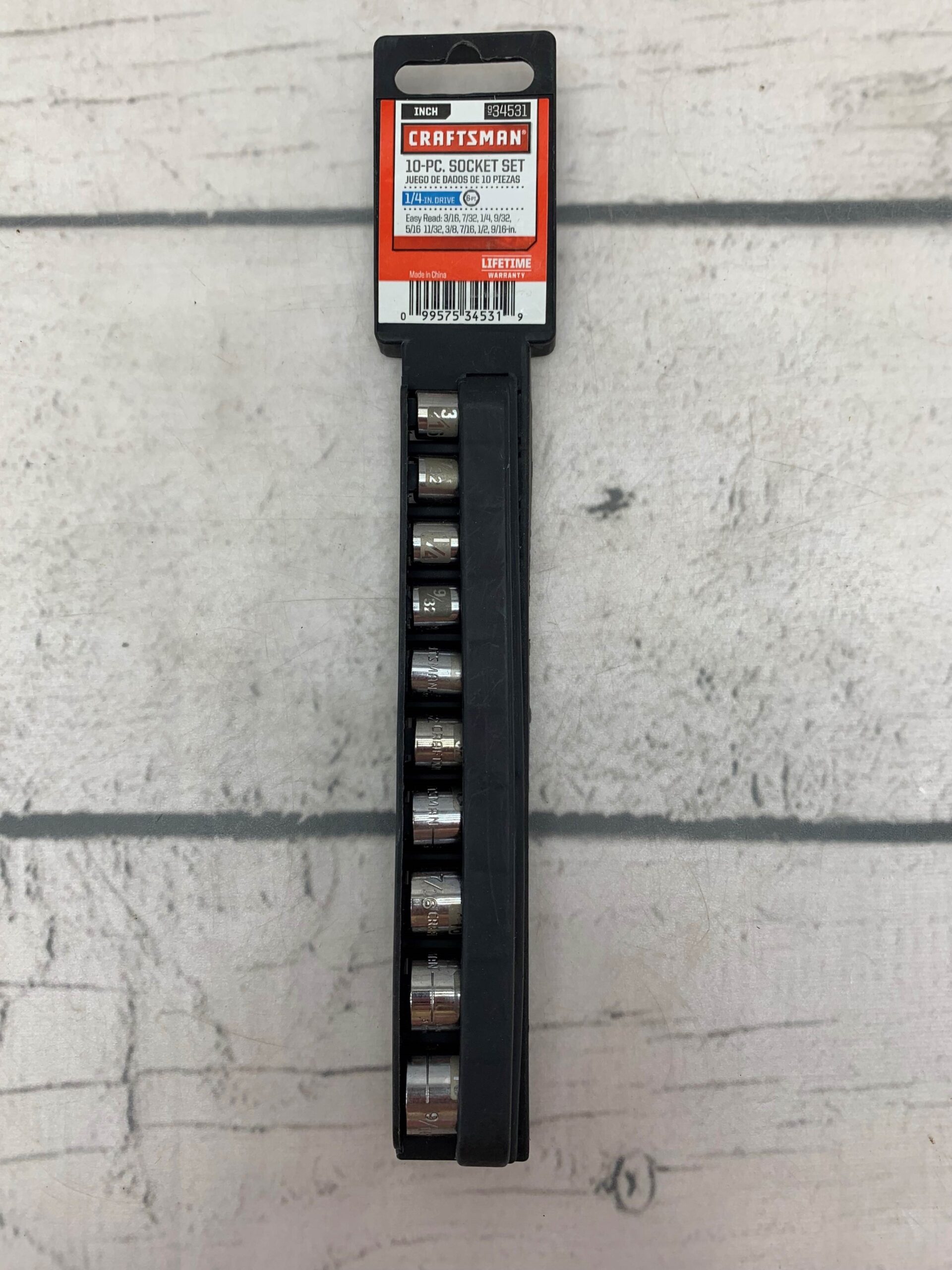 Craftsman 10 Piece 1/4″ Drive Standard Inch Socket Set # 34531 Easy Read New