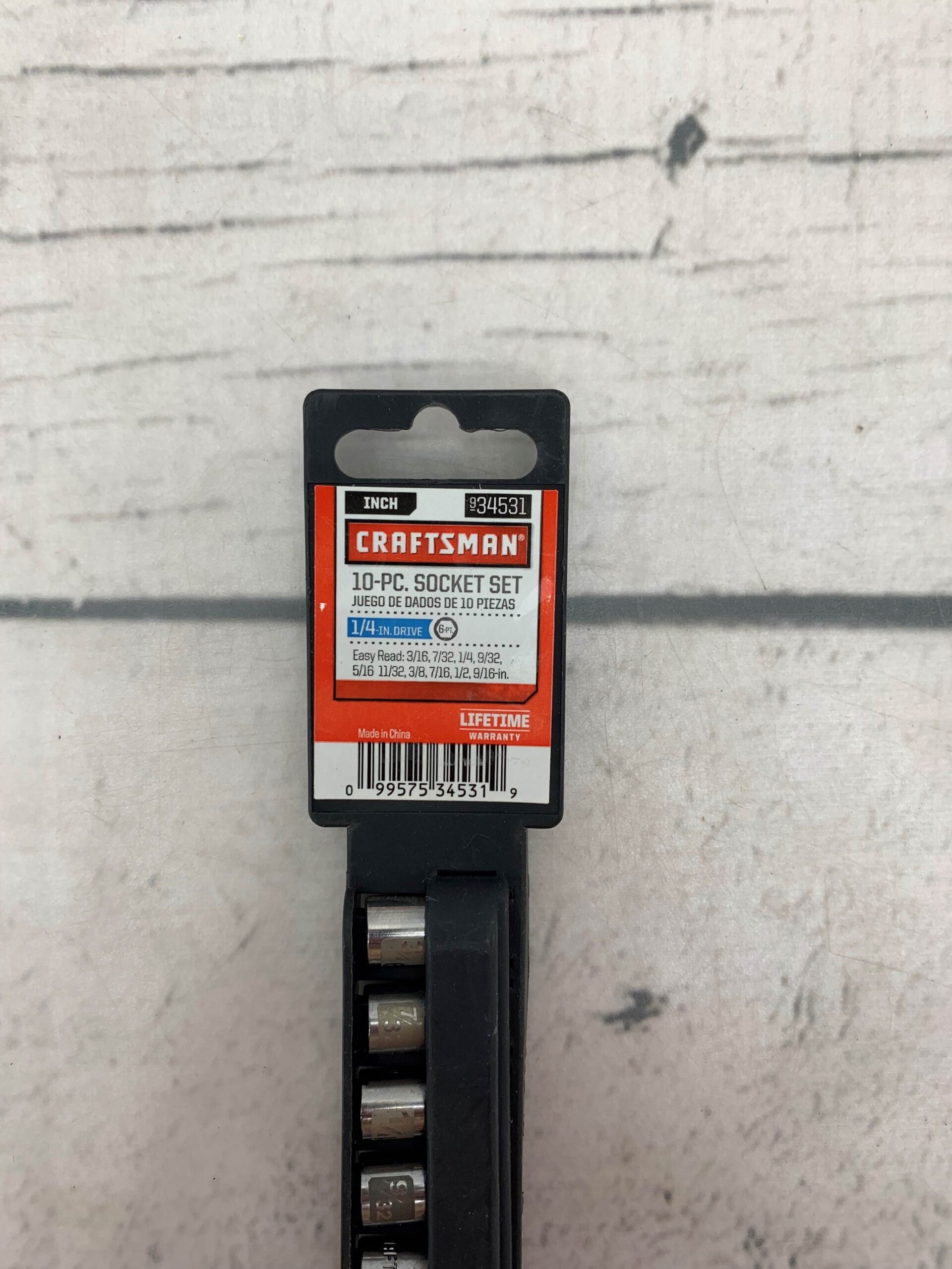 Craftsman 10 Piece 1/4″ Drive Standard Inch Socket Set # 34531 Easy Read New