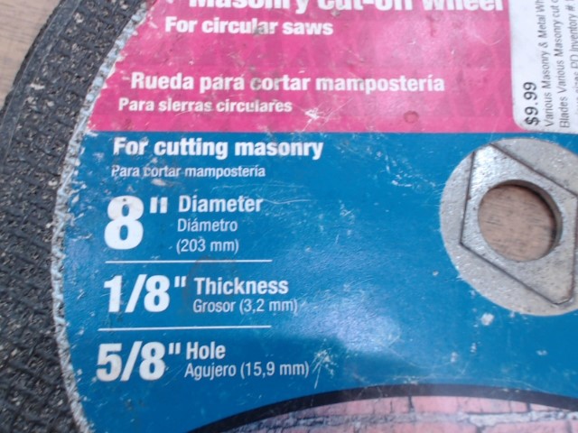 Ace 2079994 Masonry & Metal Wheels Saw – Blades