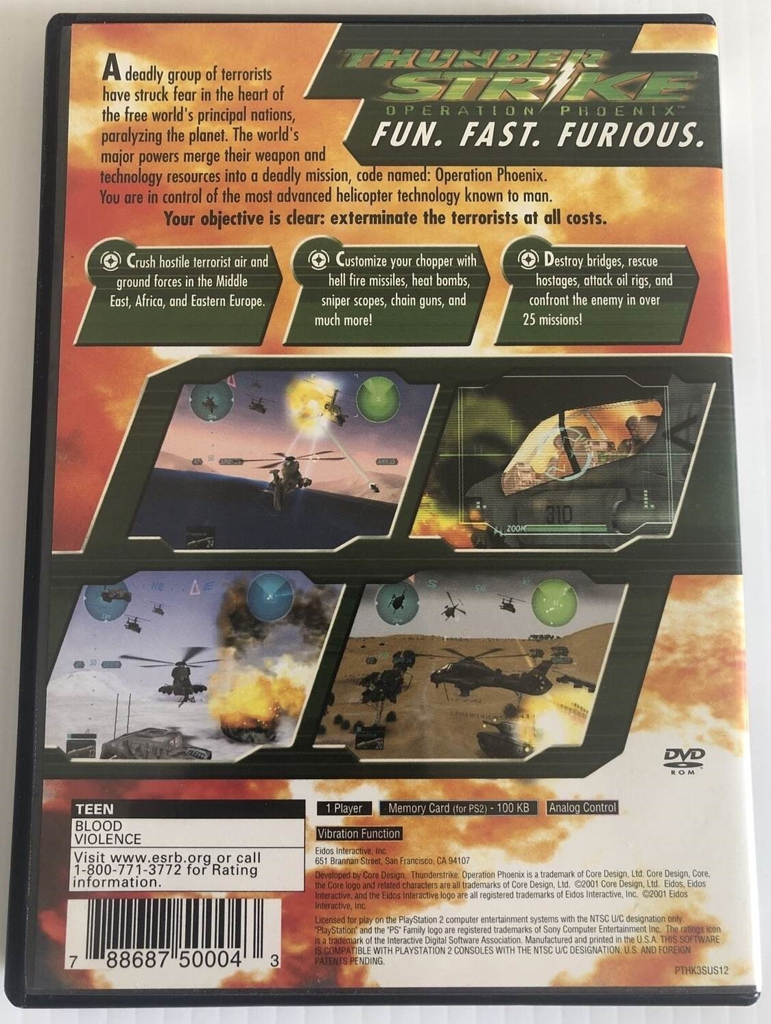 Thunder Strike: Operation Phoenix *CIB w/ Manual* PS2 / Playstation 2 Game
