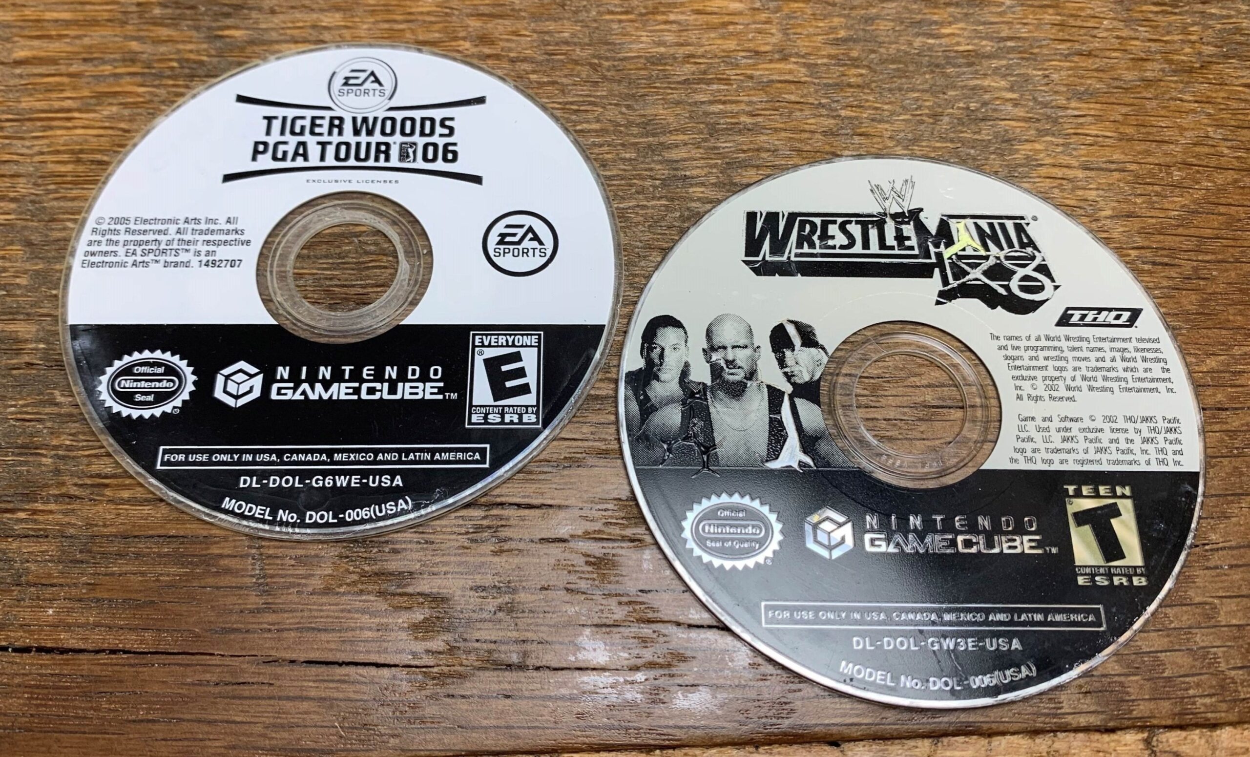 Nintendo Gamecube Games Disc Only Tiger Woods PGA Tour 06 & Wrestlemania X8