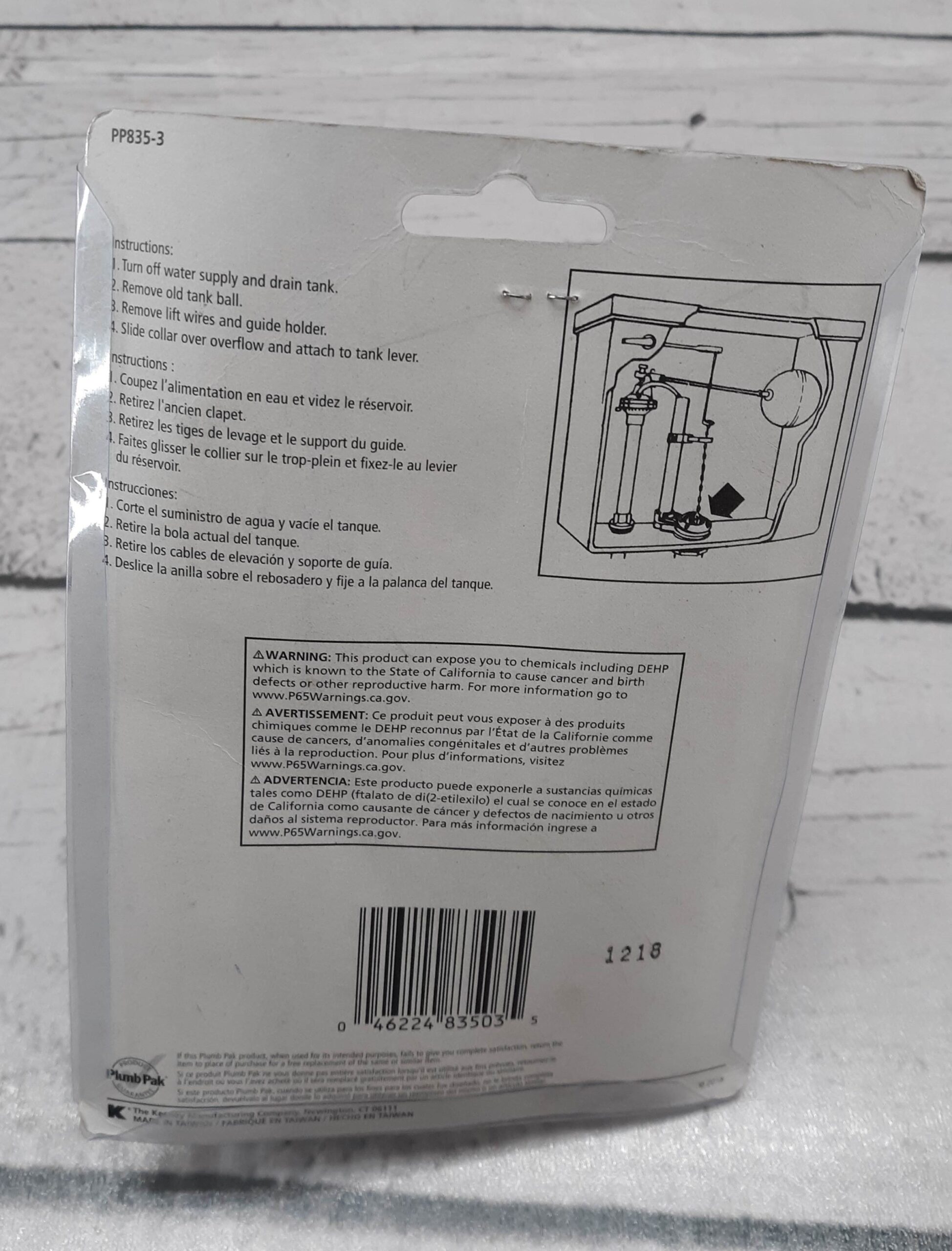 Plum Pak PP835-3 Flapper Universal Fit Molded Lift Chain