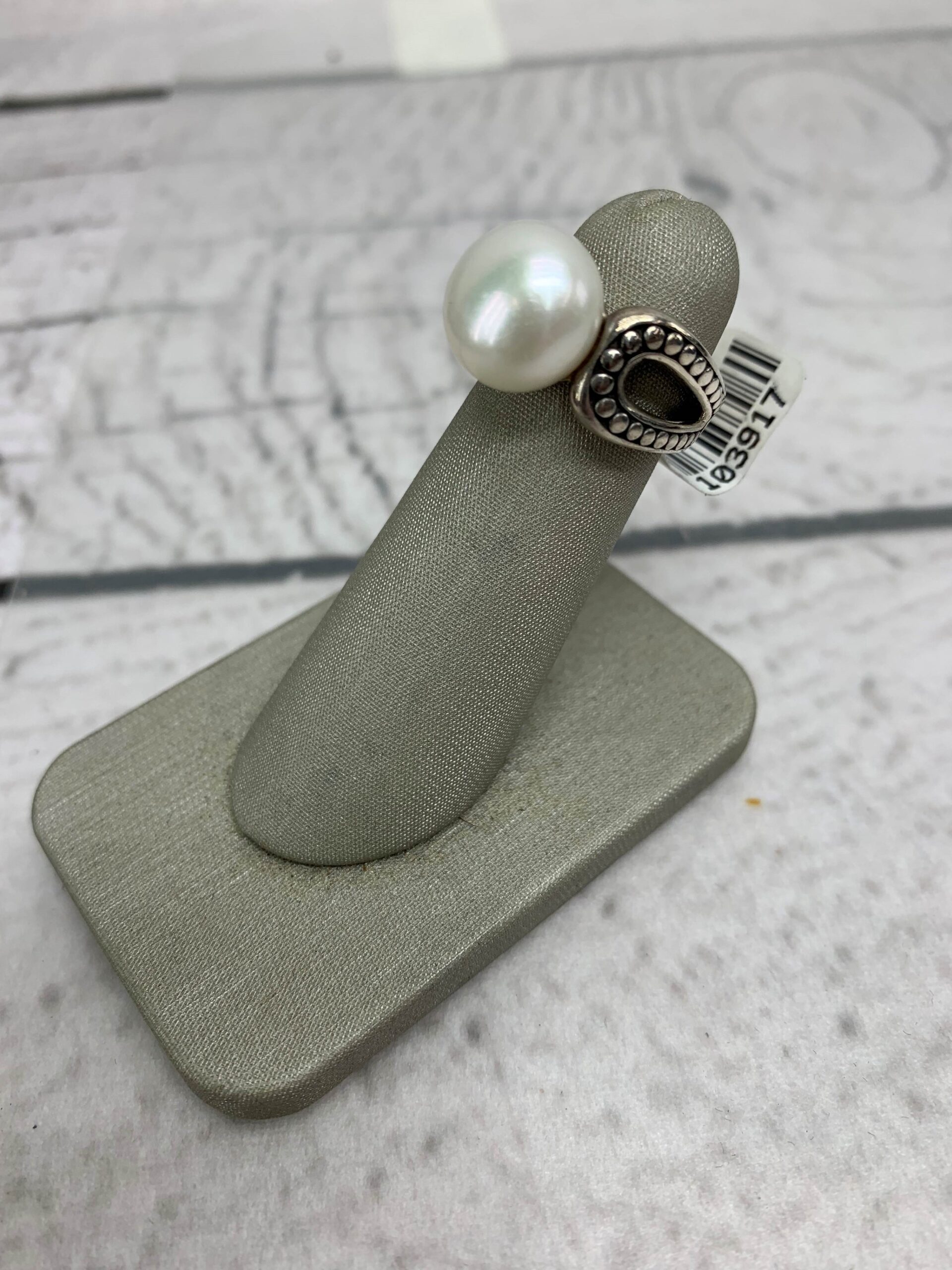 Ring SS Women Sz 5 5.14DWT .925 Sterling Silver, Pearl or Synthetic Pearl