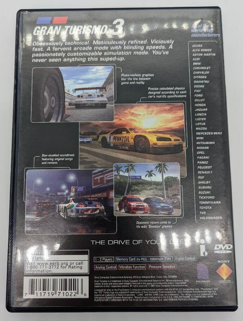 Gran Turismo 3 *Black Label / CIB* PS2 / Playstation 2 Game