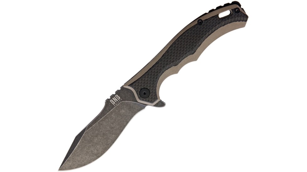 Diesel Framelock 5″ (12.7cm) closed. 3.75″ (9.53cm) black stonewash finish