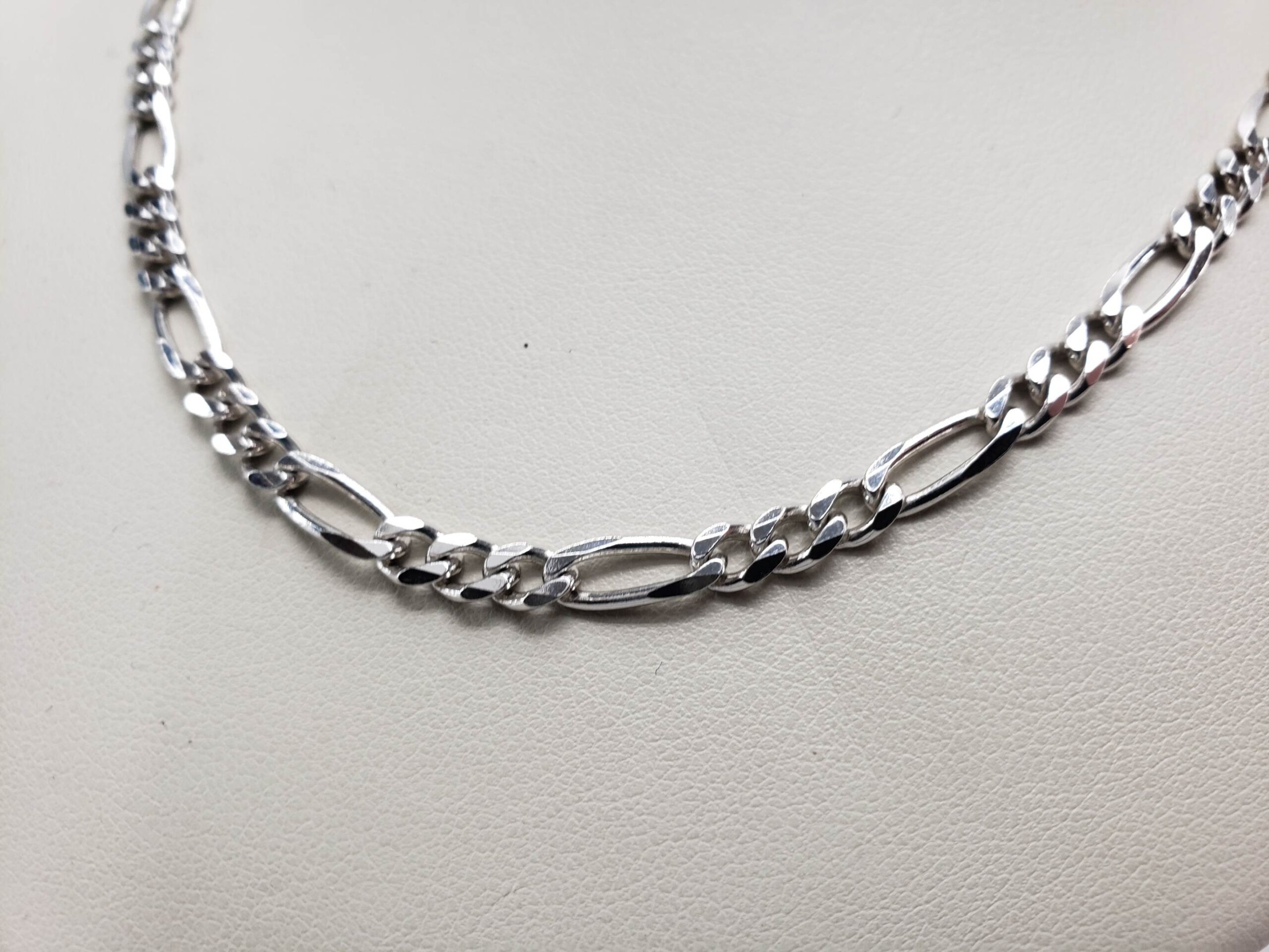 Necklace SS Unisex 24″ Figaro Chain, 12.31 .925 Sterling Silver, VERY SHINY!