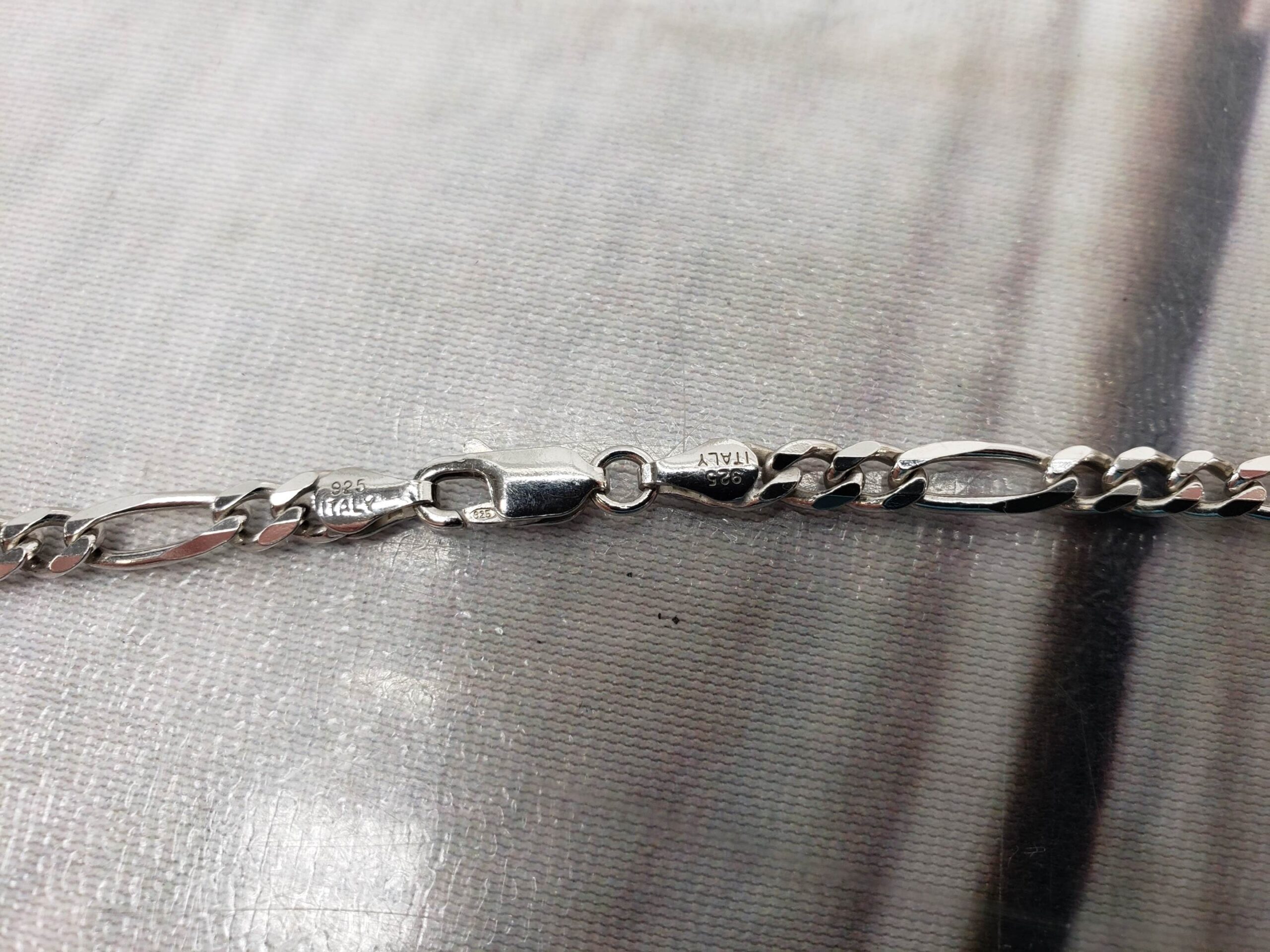 Necklace SS Unisex 24″ Figaro Chain, 12.31 .925 Sterling Silver, VERY SHINY!