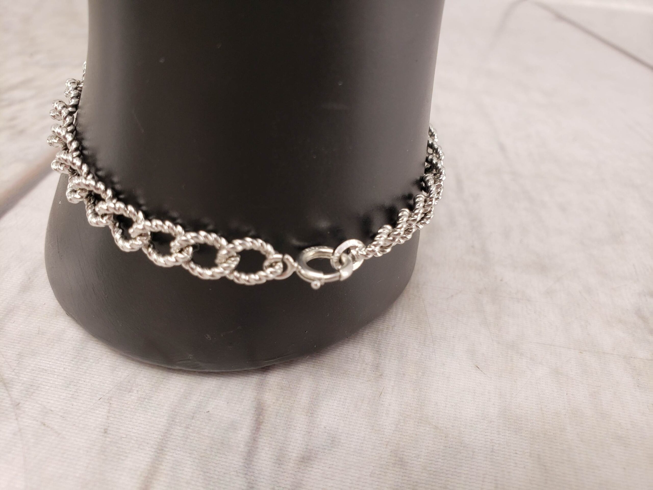Bracelet SS Unisex 7″ Cord Link Chain, 6.79DWT .925 Sterling Silver