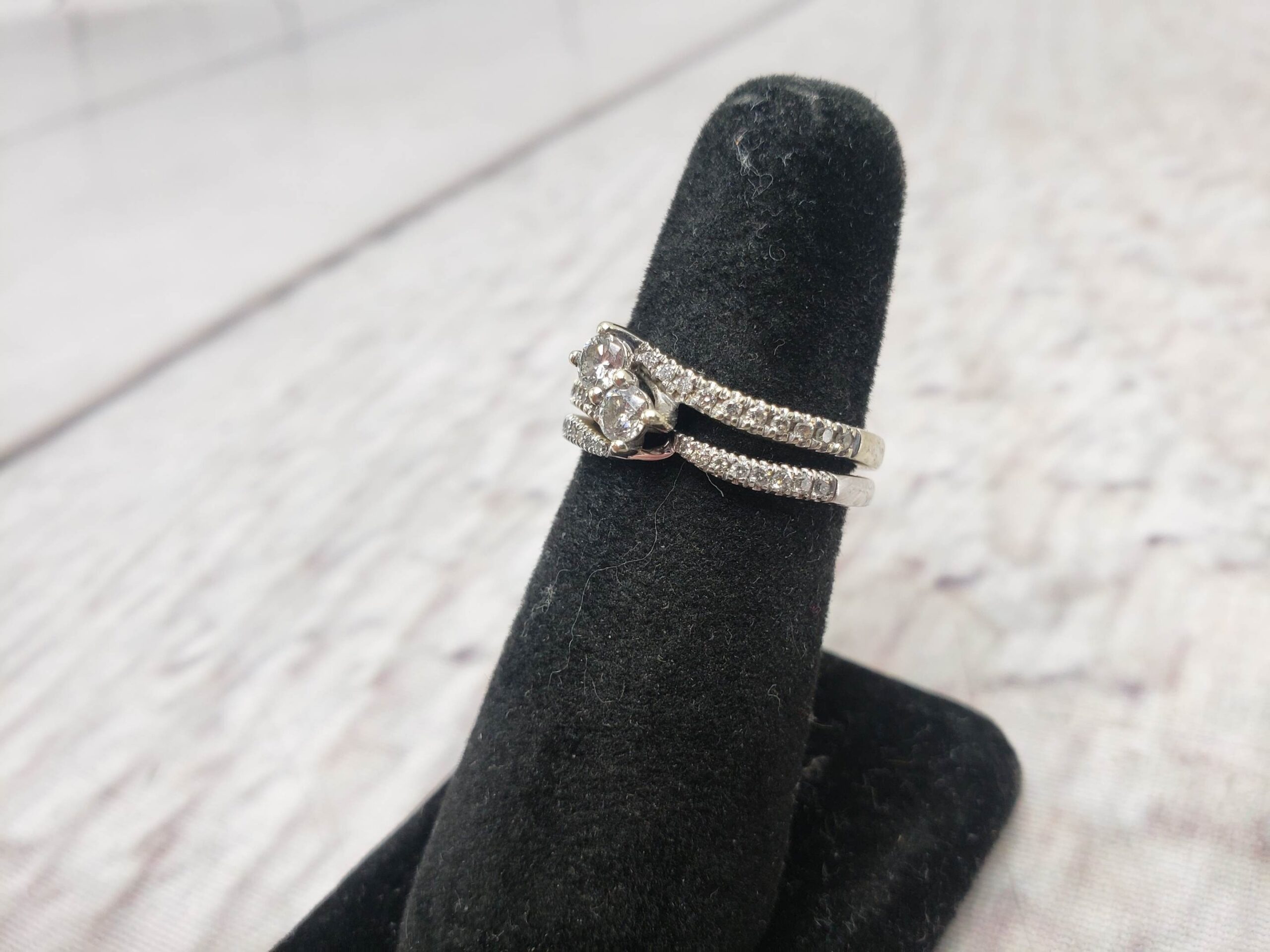 KAY JEWELERS Bridal Set Ring 14K Gold WHITE GOLD 3.9 DWT