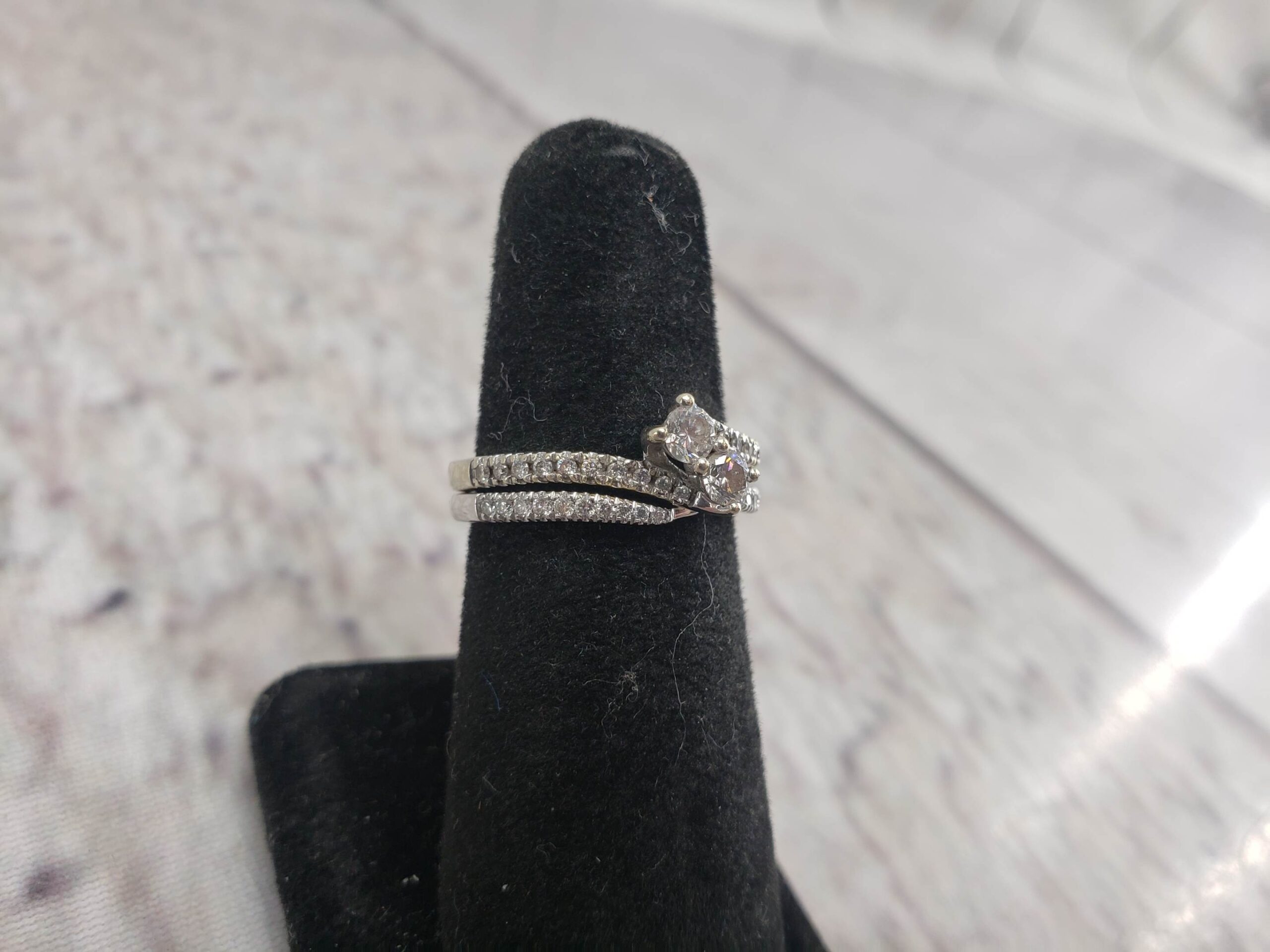 KAY JEWELERS Bridal Set Ring 14K Gold WHITE GOLD 3.9 DWT