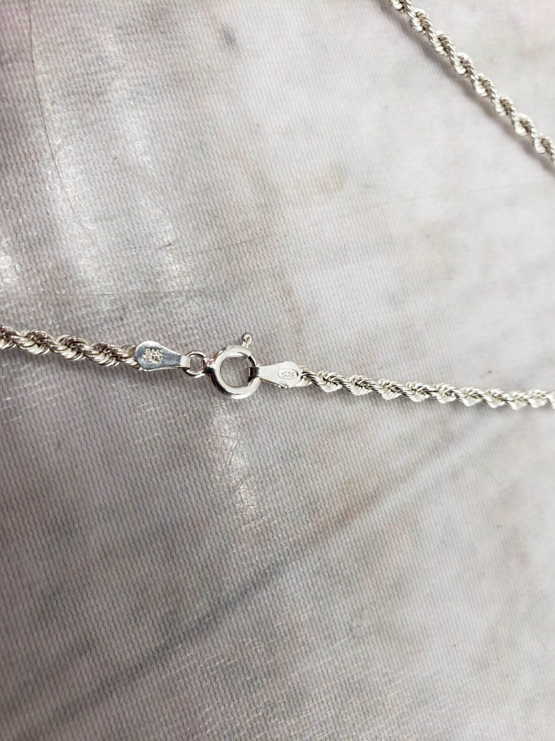Necklace SS Unisex 30″ Rope Chain 8.85DWT .925 Sterling Silver