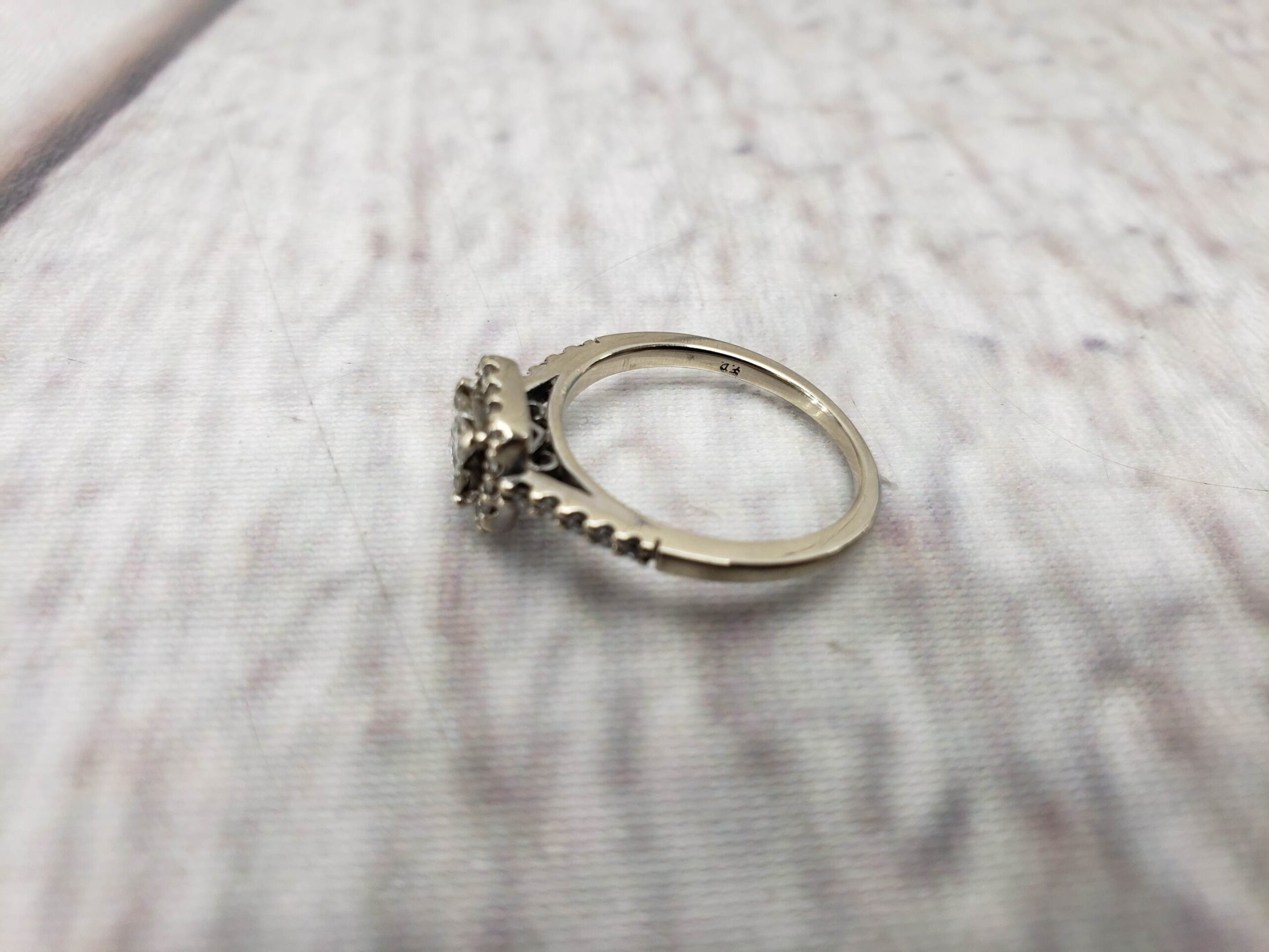 Ring WG Women Sz 6.5 1.90DWT 14k White Gold, 4x Square Cut Diamonds