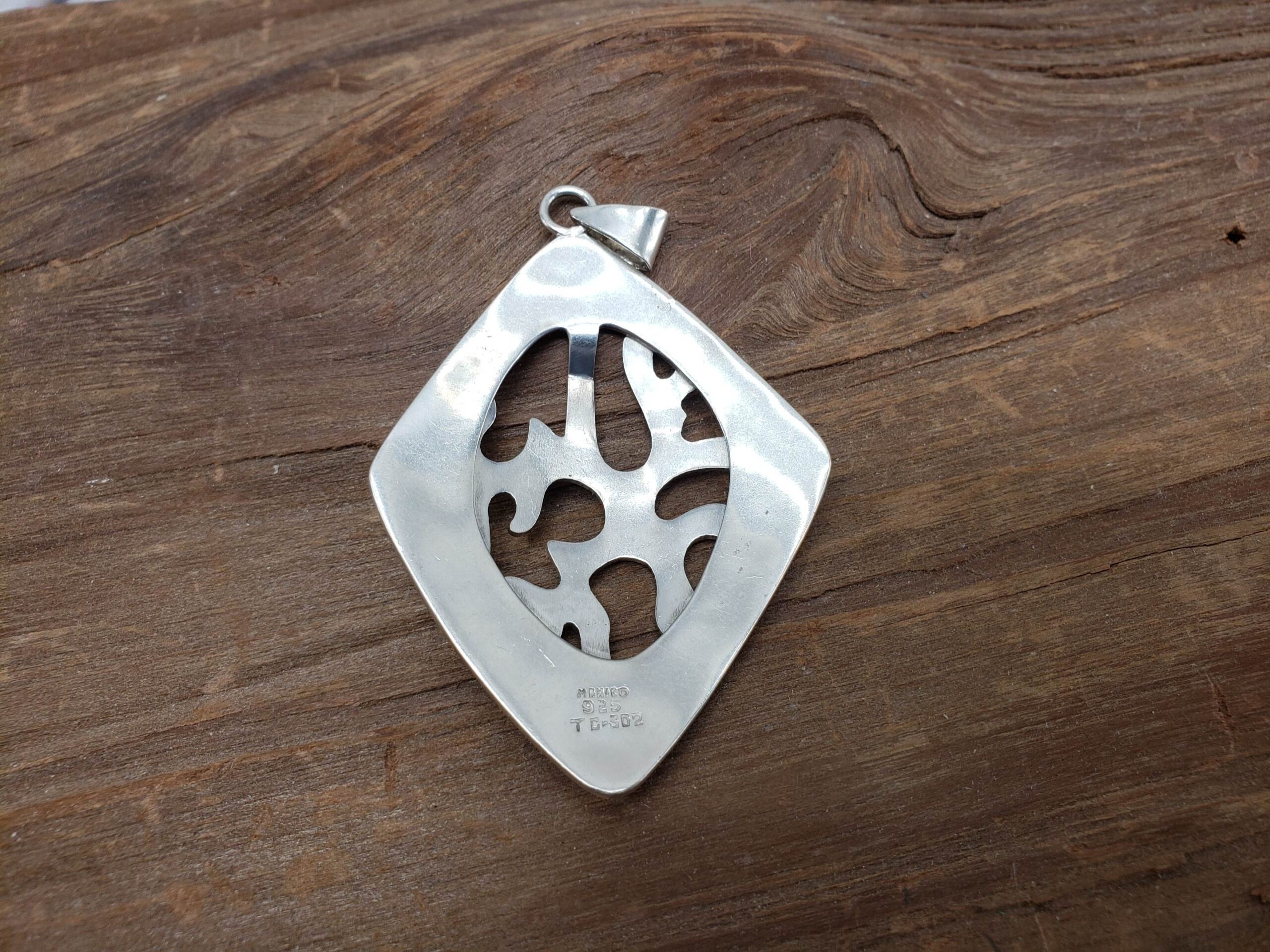 Pendant SS Mexico TC-302 Salomon Mejia Alvarez, 17.61 DWT .925 Sterling Silver 3″ (ht)