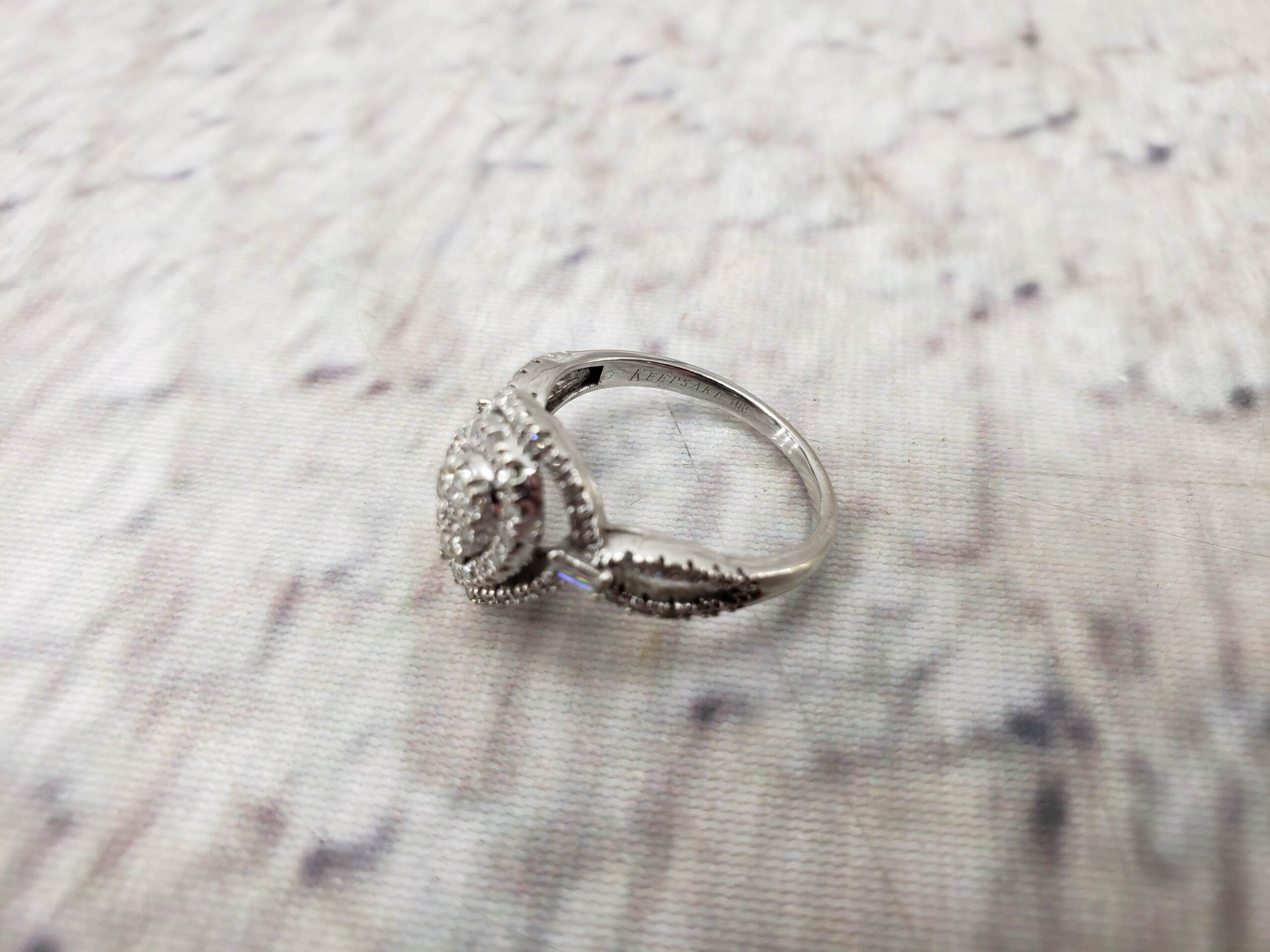 Ring WG Women Sz 7 2.4DWT 14k White Gold, .66CTW Diamonds in Teardrop Setting