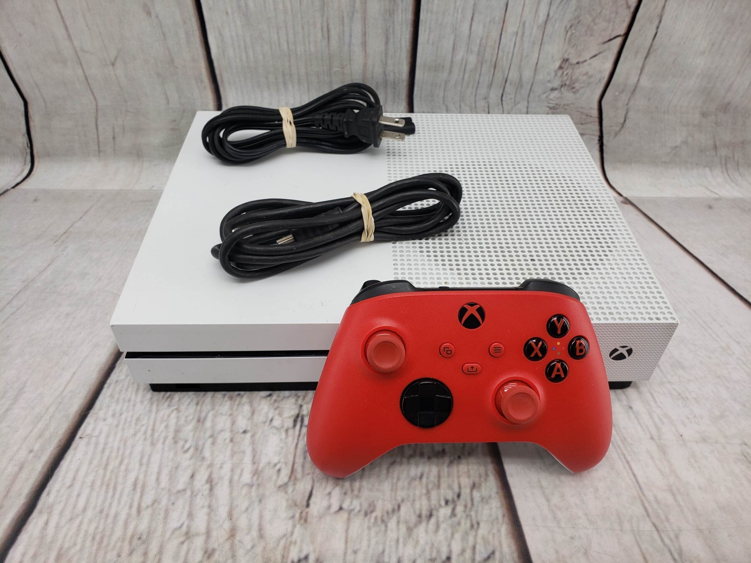 Microsoft Xbox One S 1TB w/ one controller, power supply, cords, good condition