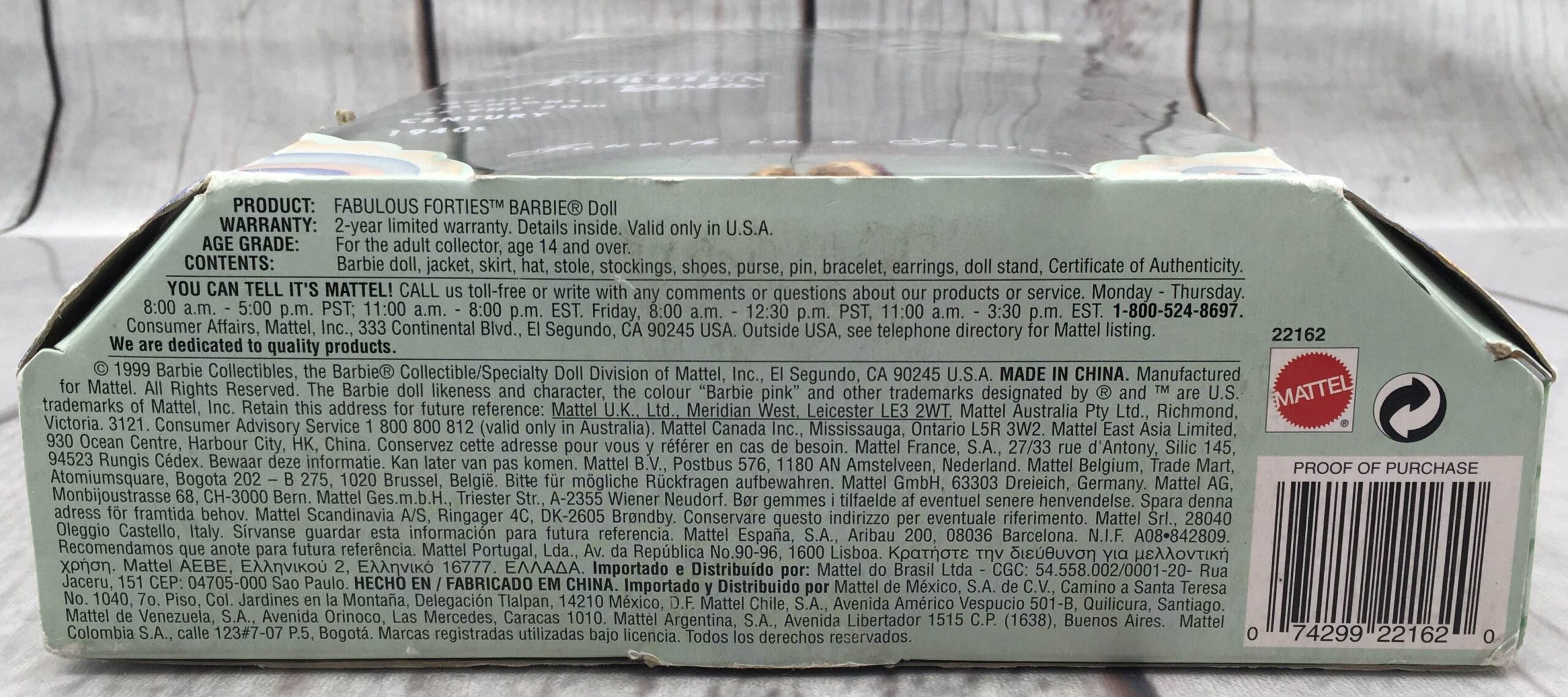 BARBIE Fabulous Forties Fashions of the 20th Century Doll..1999 Mattel [22162]