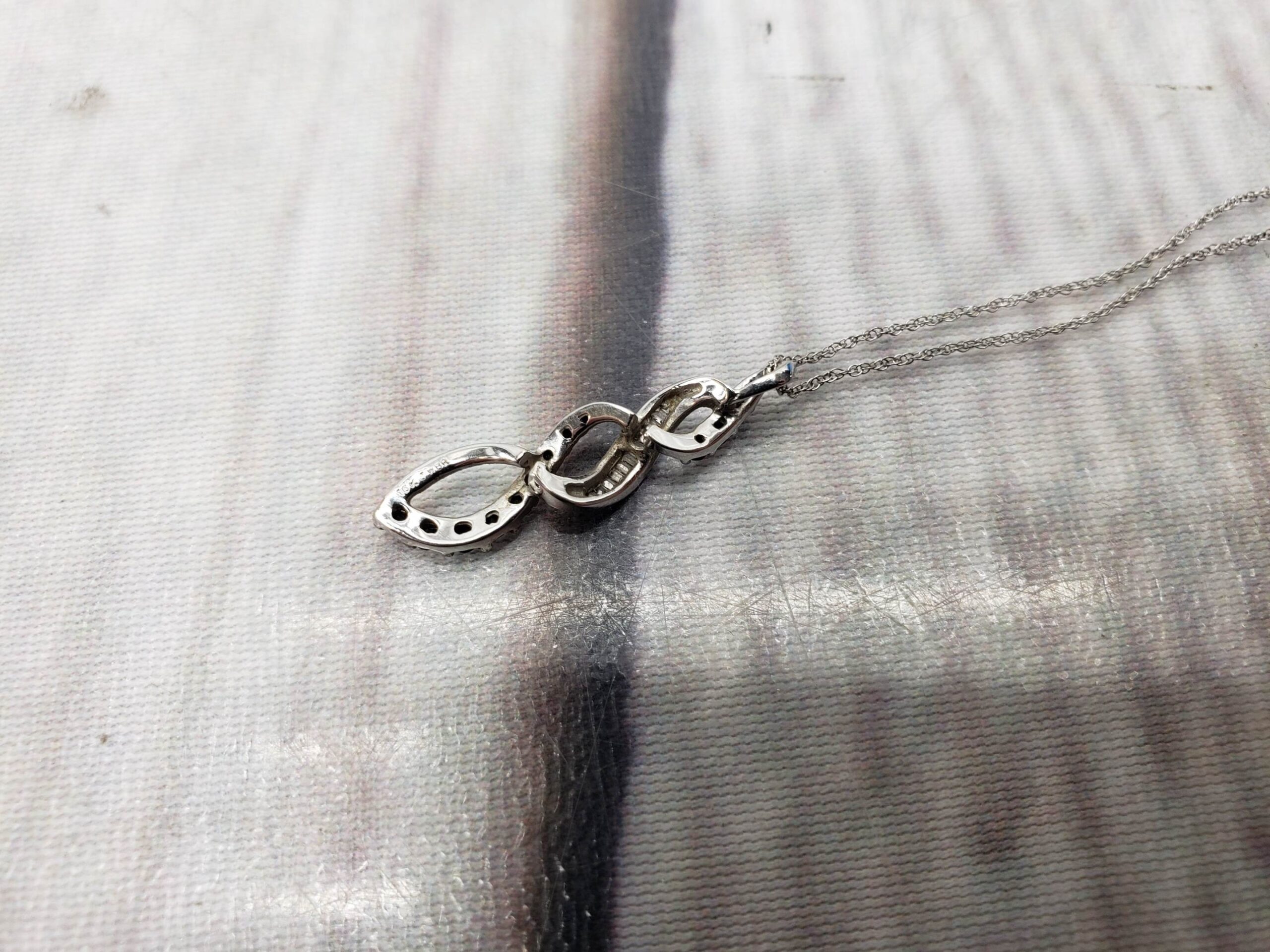 Necklace WG Women 18″ Rope Chain, 1.10DWT 10k White Gold, Diamonds