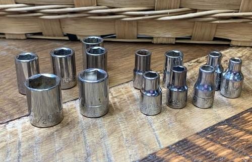 Vintage Craftsman 1/4″ Drive SAE Sockets 13pc Made in USA