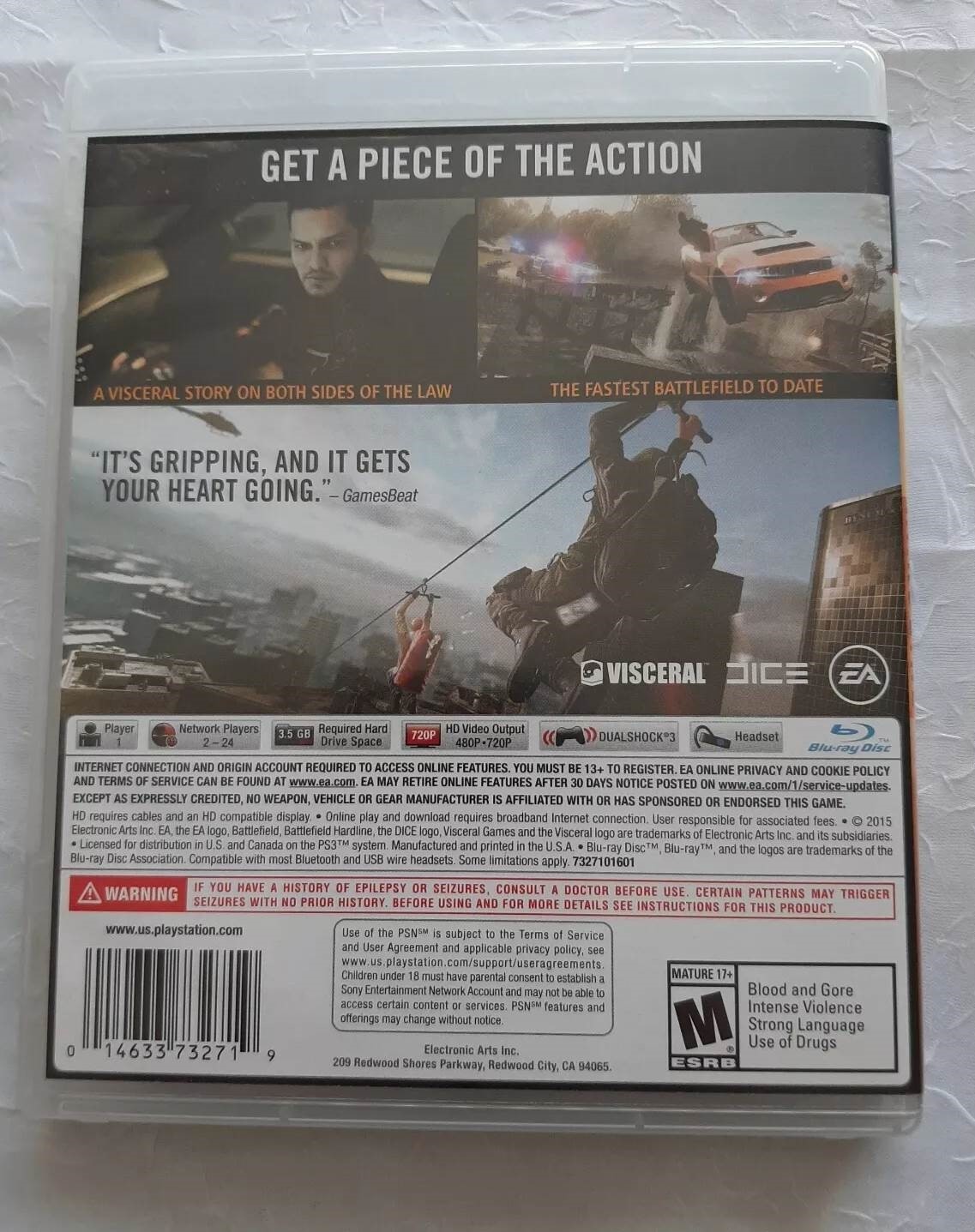 Battlefield Hardline *No Manual* PS3 / Playstation 3 Game