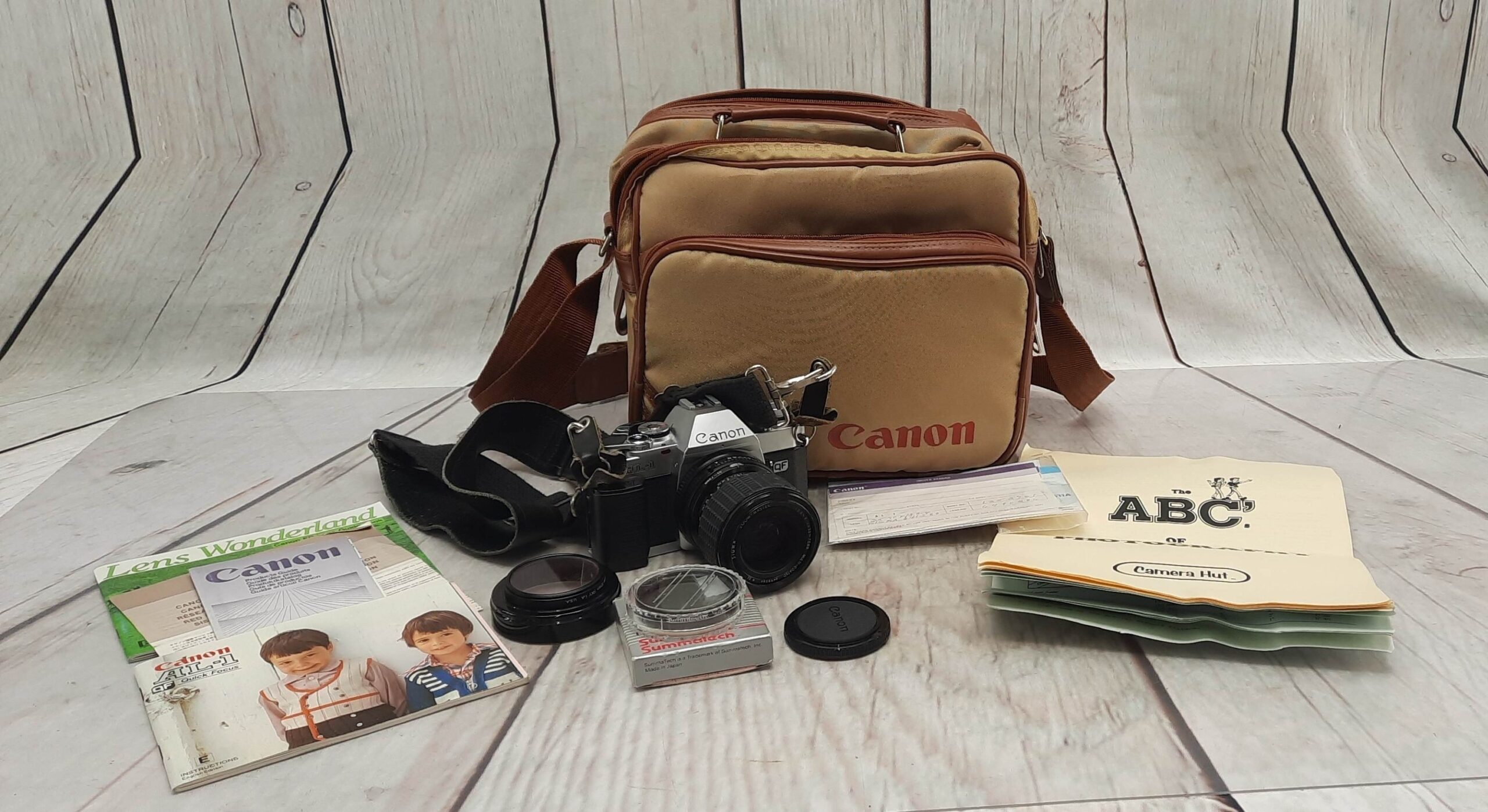 Canon Vintage 1981 Camera with case and paperwork