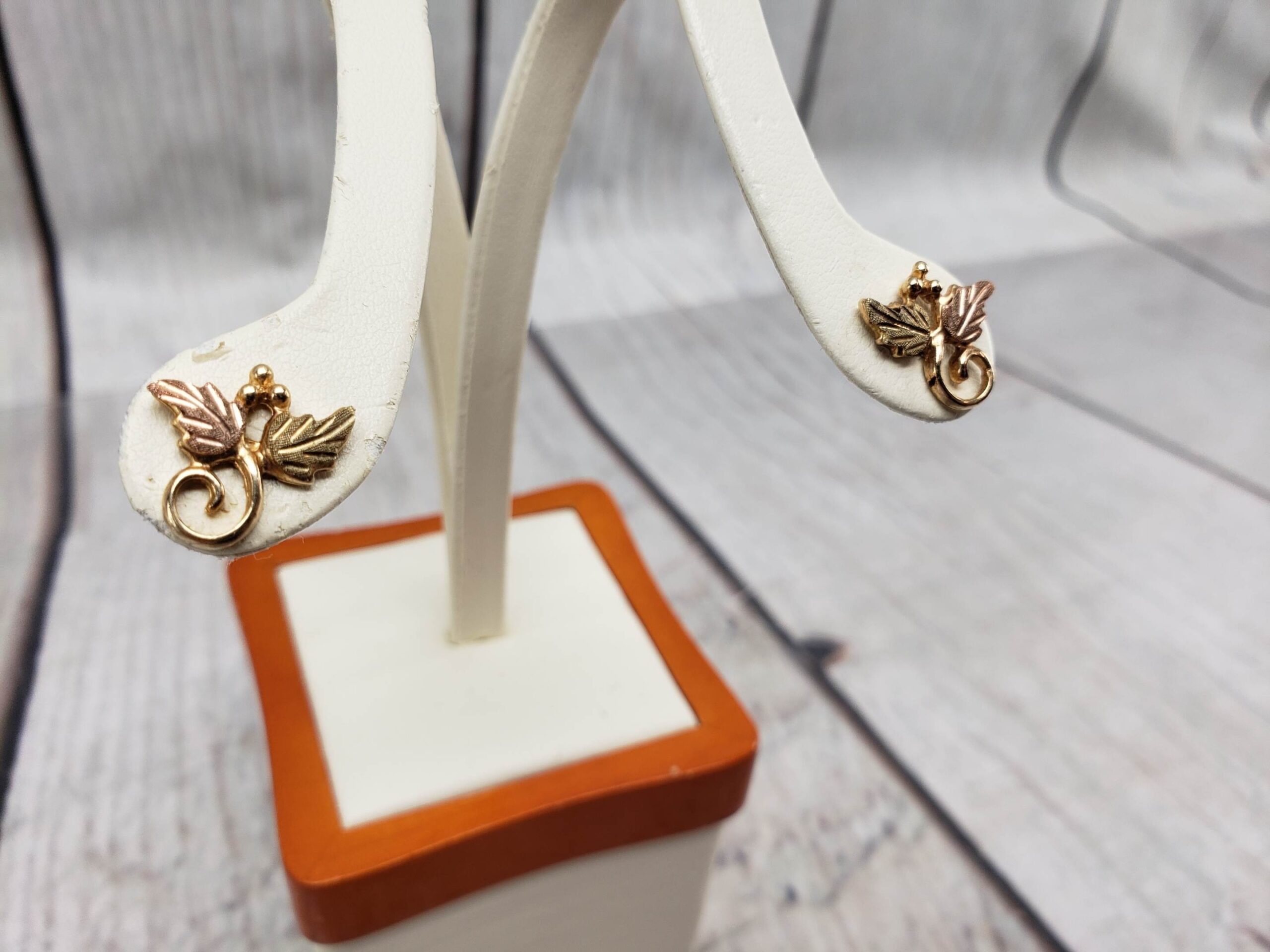 Earrings BHG Women Studs 1.3DWT 10k Black Hills Gold with 14k Yellow Gold backs