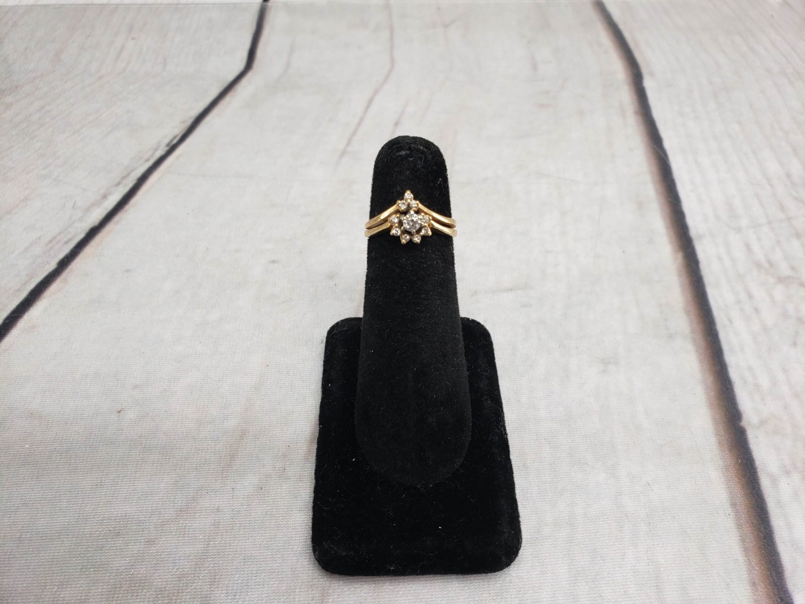 Ring YG Women Sz 5 2.22DWT 14k Yellow Gold soldered Wedding Set, Diamonds