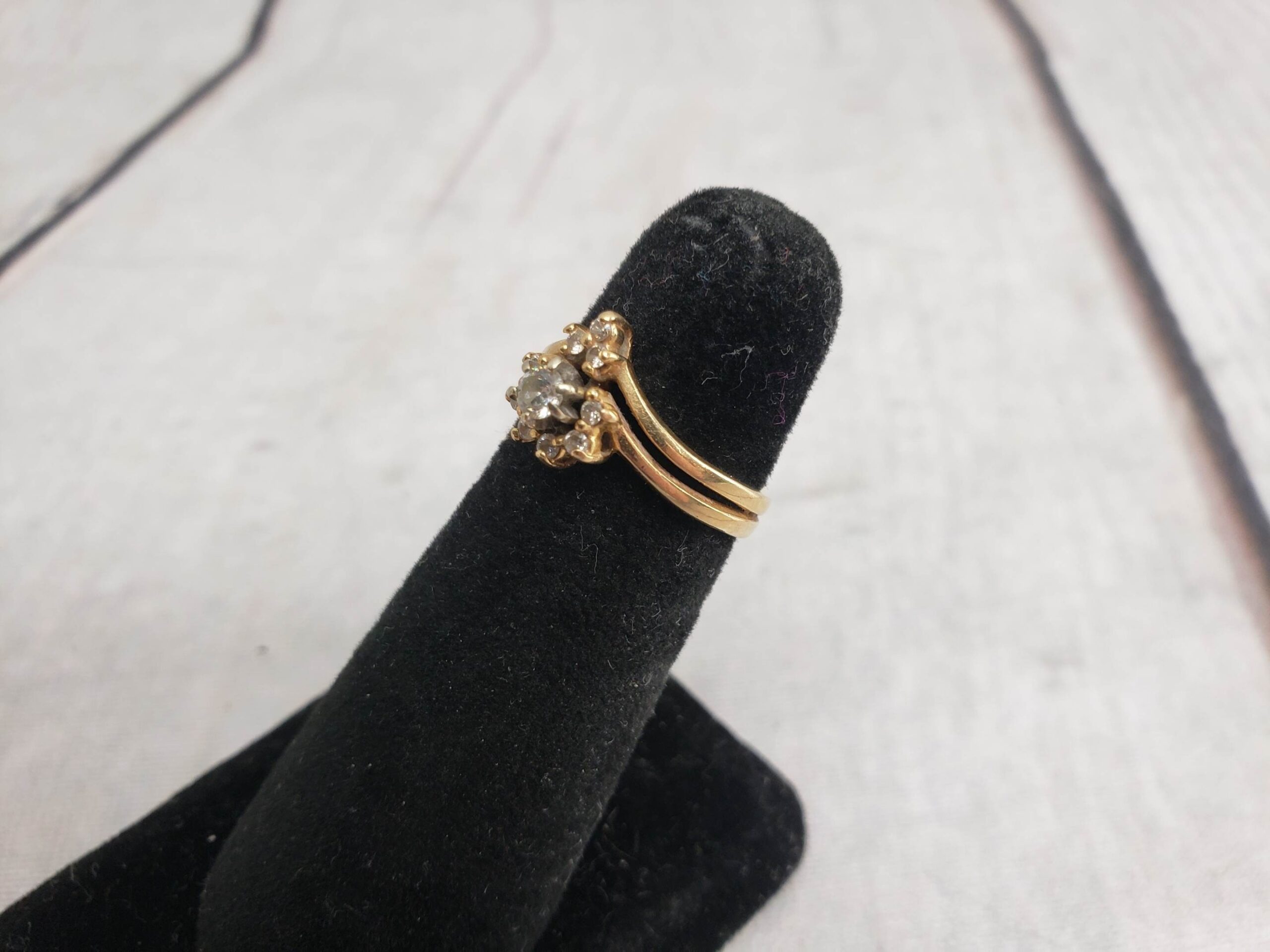 Ring YG Women Sz 5 2.22DWT 14k Yellow Gold soldered Wedding Set, Diamonds