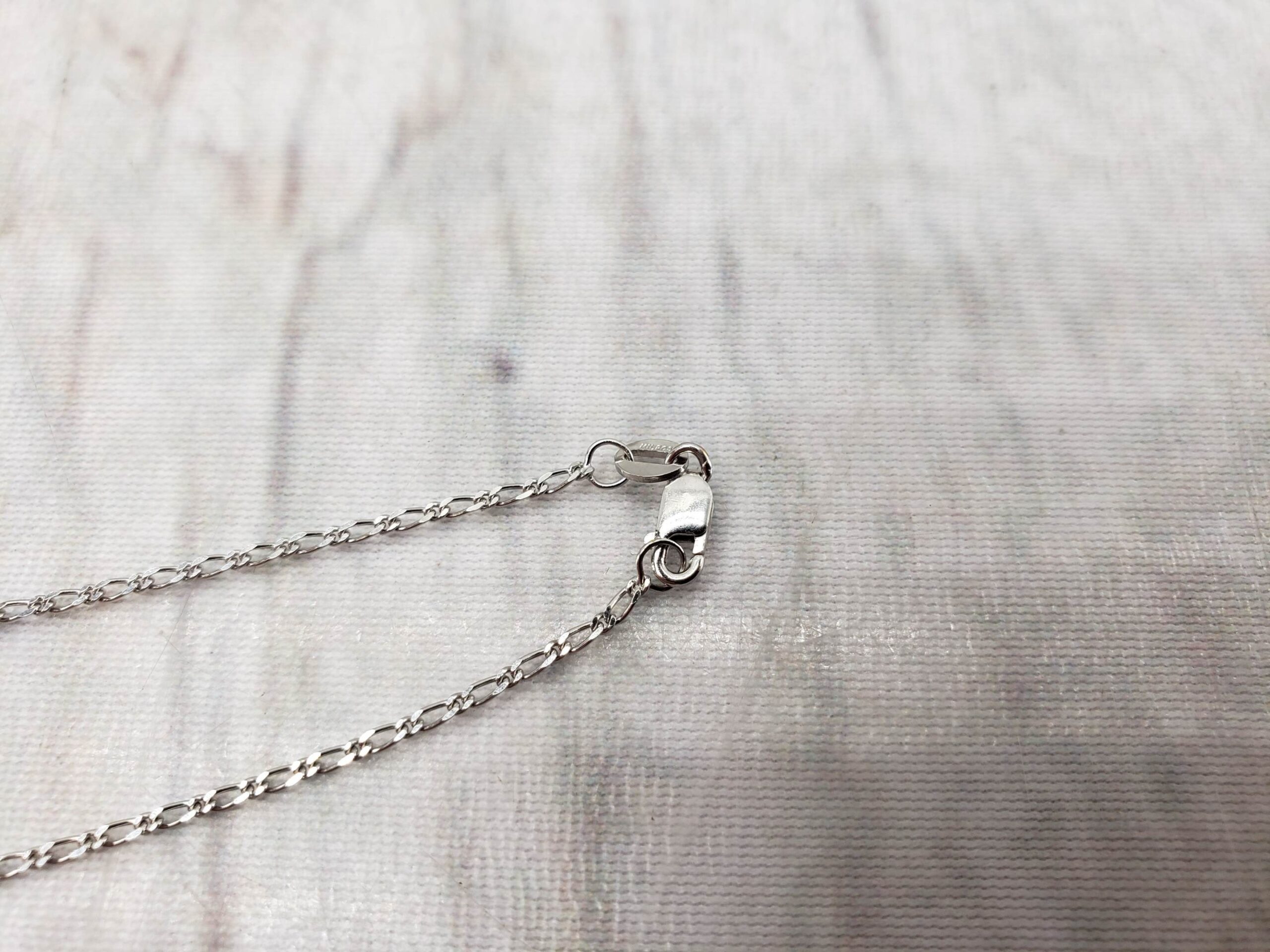 Necklace WG Women 17″ Long & Short Link Chain, 1.6DWT 14k White Gold