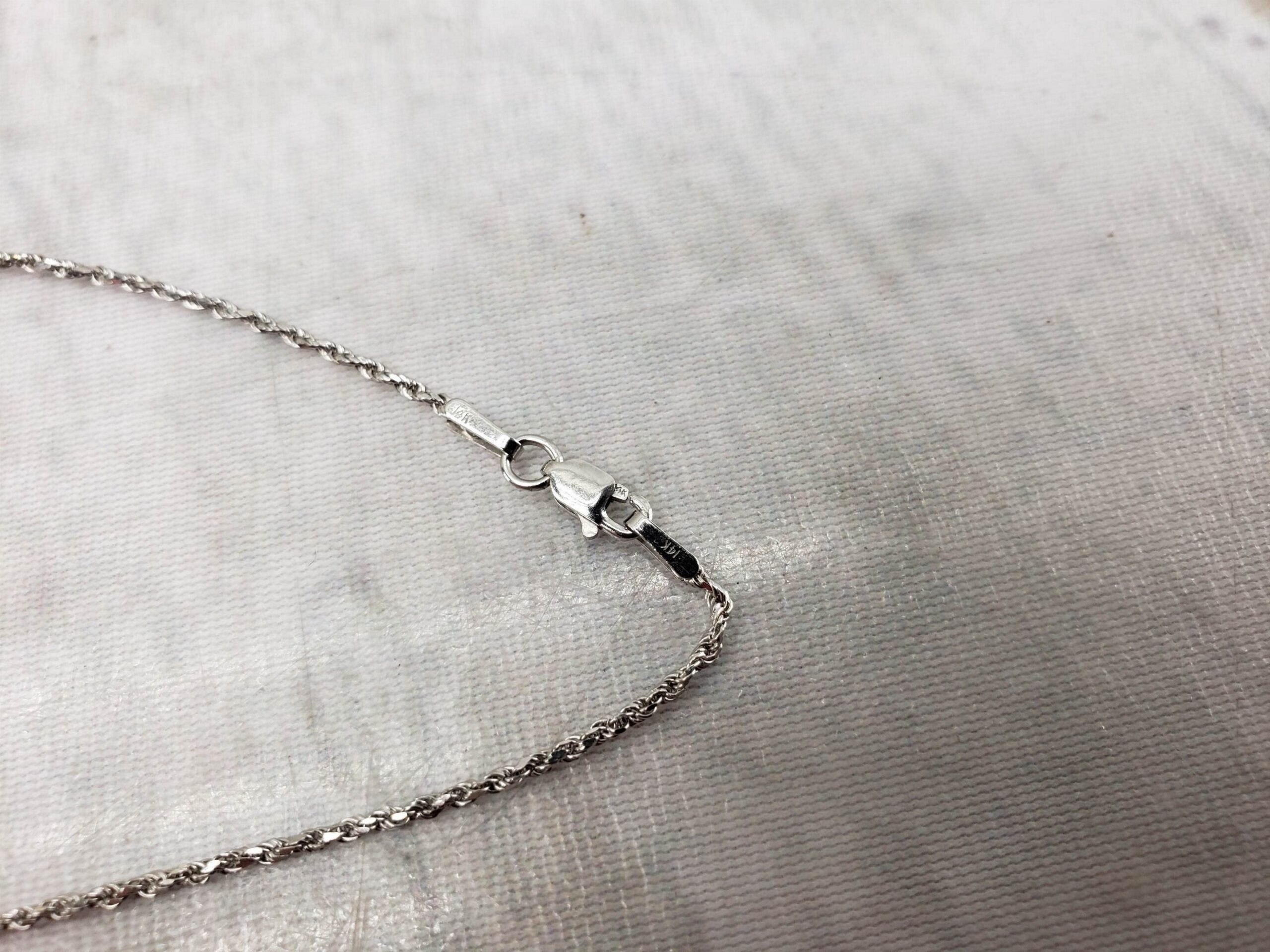 Necklace WG Unisex 24″ Rope Chain, 3.2DWT 14k White Gold