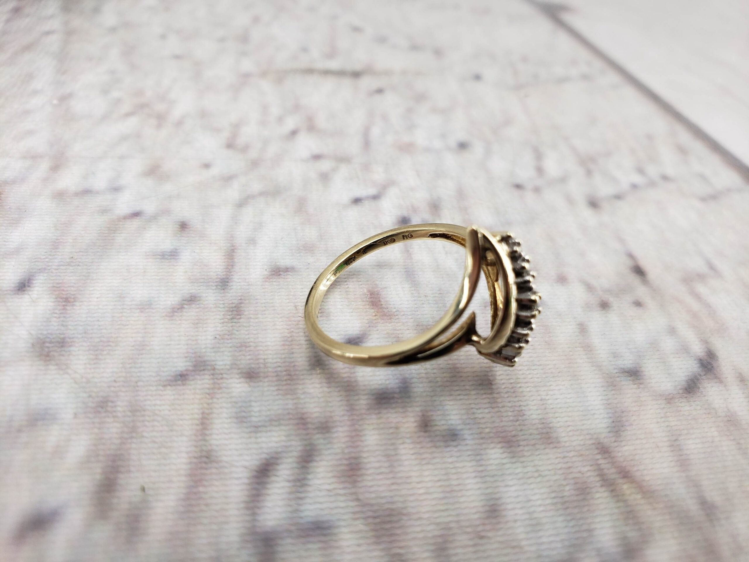 Ring YG Women Sz 7 1.50DWT 10k Yellow Gold, Dinner Ring with Round Cut Diamonds