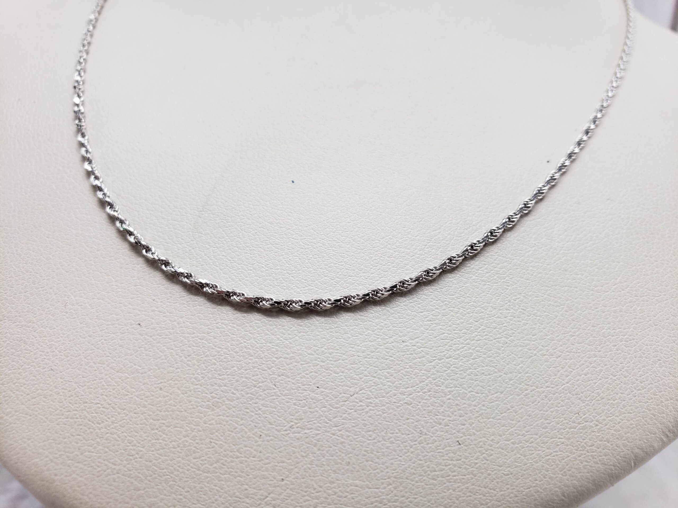 Necklace WG Unisex 24″ Rope Chain, 3.2DWT 14k White Gold