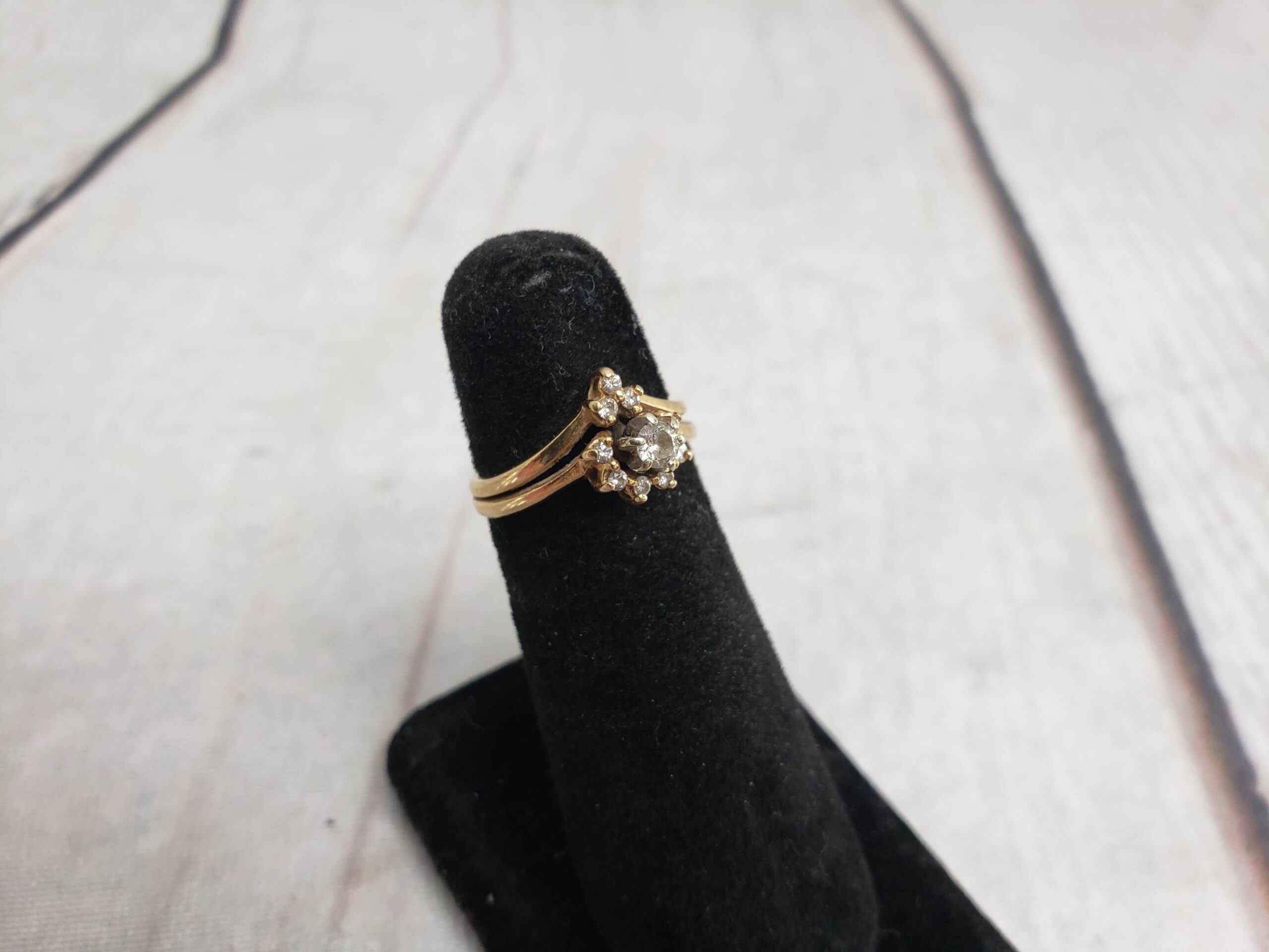 Ring YG Women Sz 5 2.22DWT 14k Yellow Gold soldered Wedding Set, Diamonds