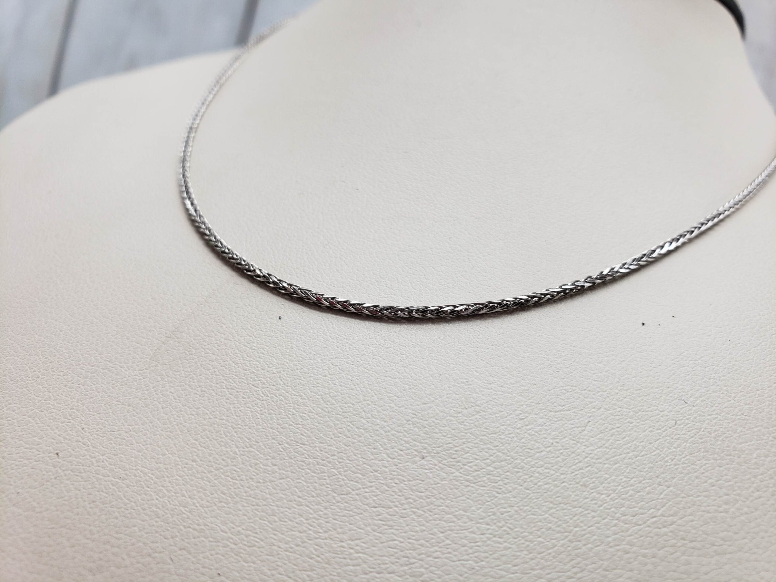 Necklace WG Women 16″ Foxtail Chain, 2.3DWT 14k White Gold