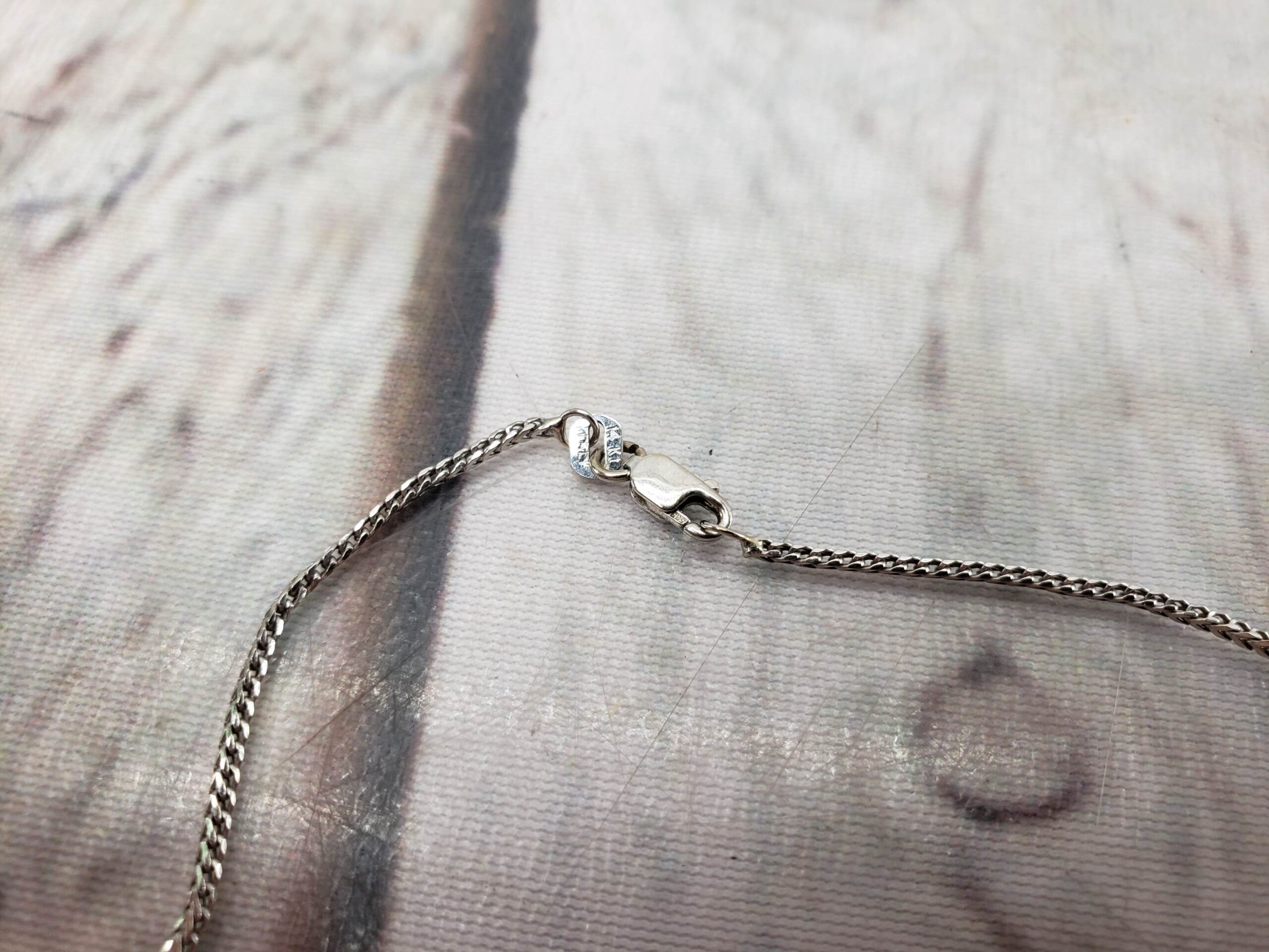 Necklace WG Women 16″ Foxtail Chain 2.5DWT 14k White Gold