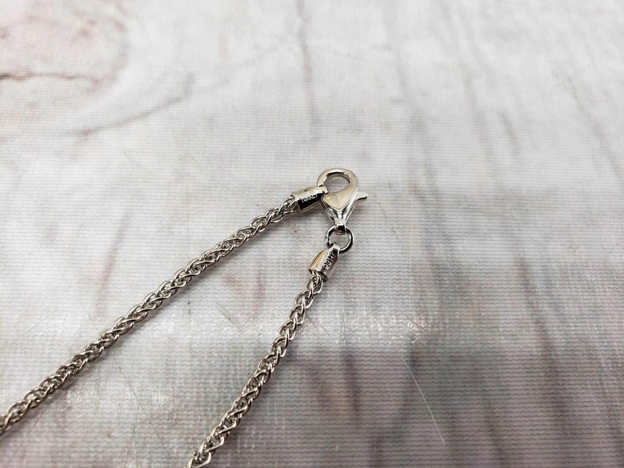 Necklace WG Women 16″ Wheat Chain, 4.9DWT 14k White Gold