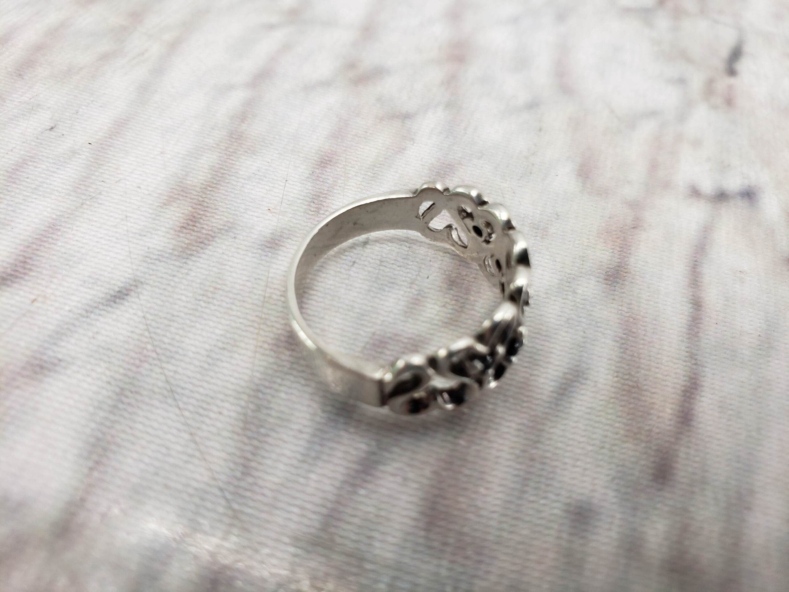 Ring SS Women Sz 6.5 1.90DWT .925 Sterling Silver Heart Ring