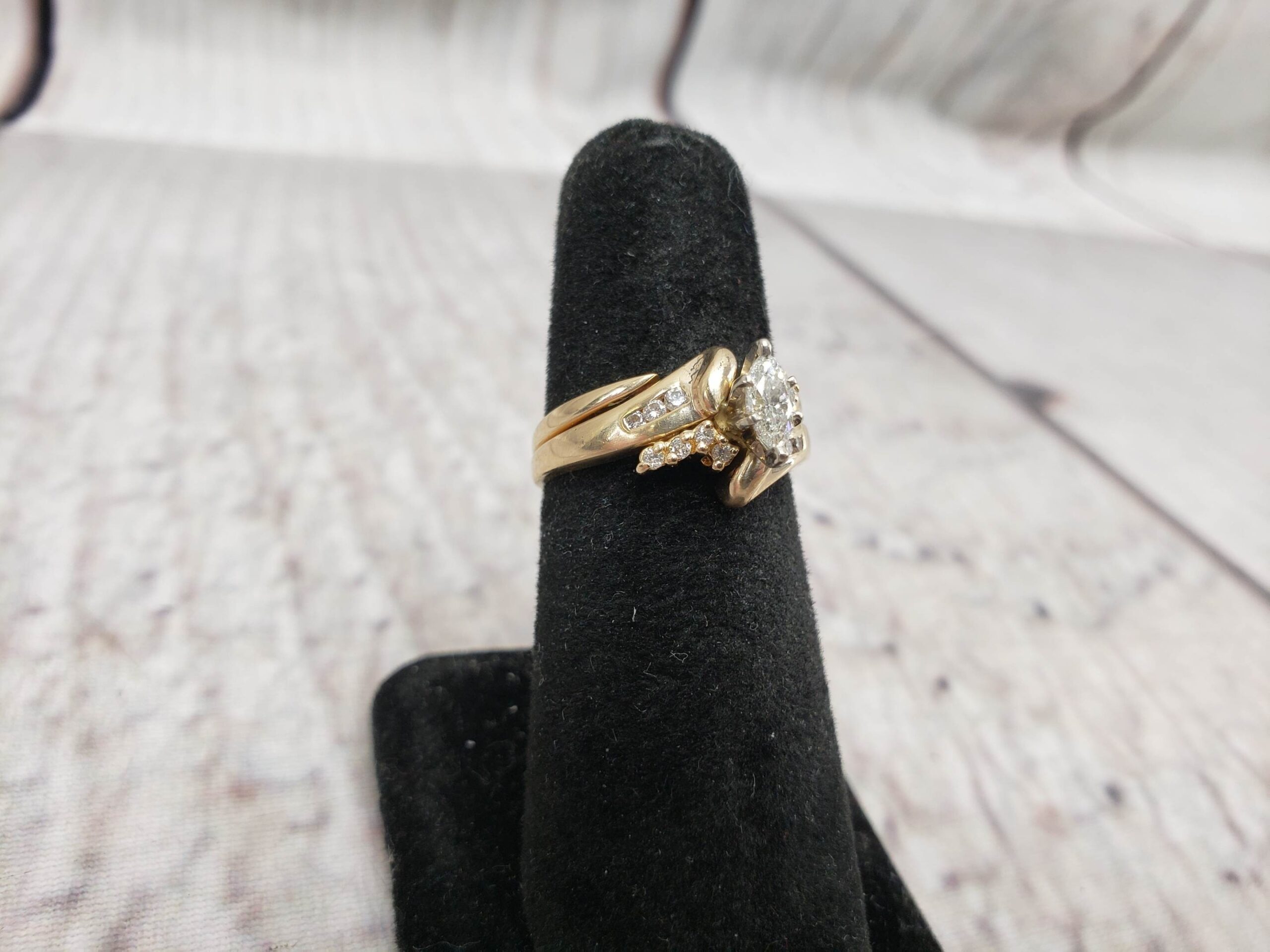 Ringset YG Women Sz 6.5 3.50DWT 14k Yellow Gold, .25ct Marquise Cut Diamond