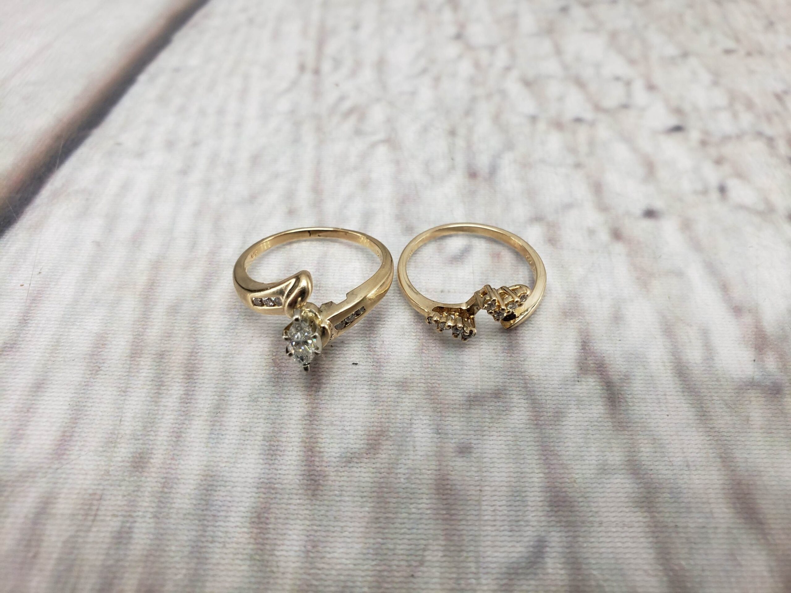 Ringset YG Women Sz 6.5 3.50DWT 14k Yellow Gold, .25ct Marquise Cut Diamond