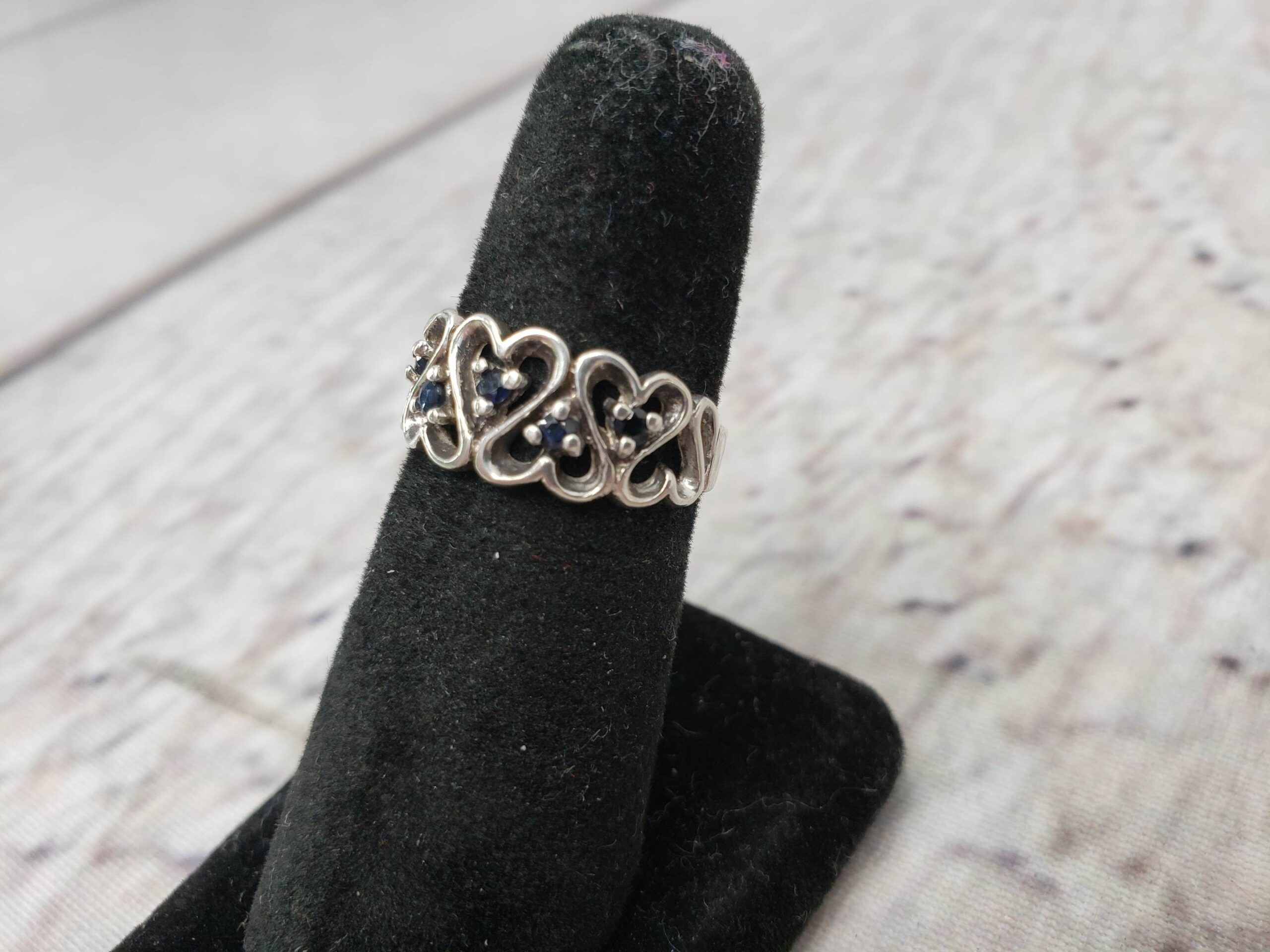 Ring SS Women Sz 6.5 1.90DWT .925 Sterling Silver Heart Ring