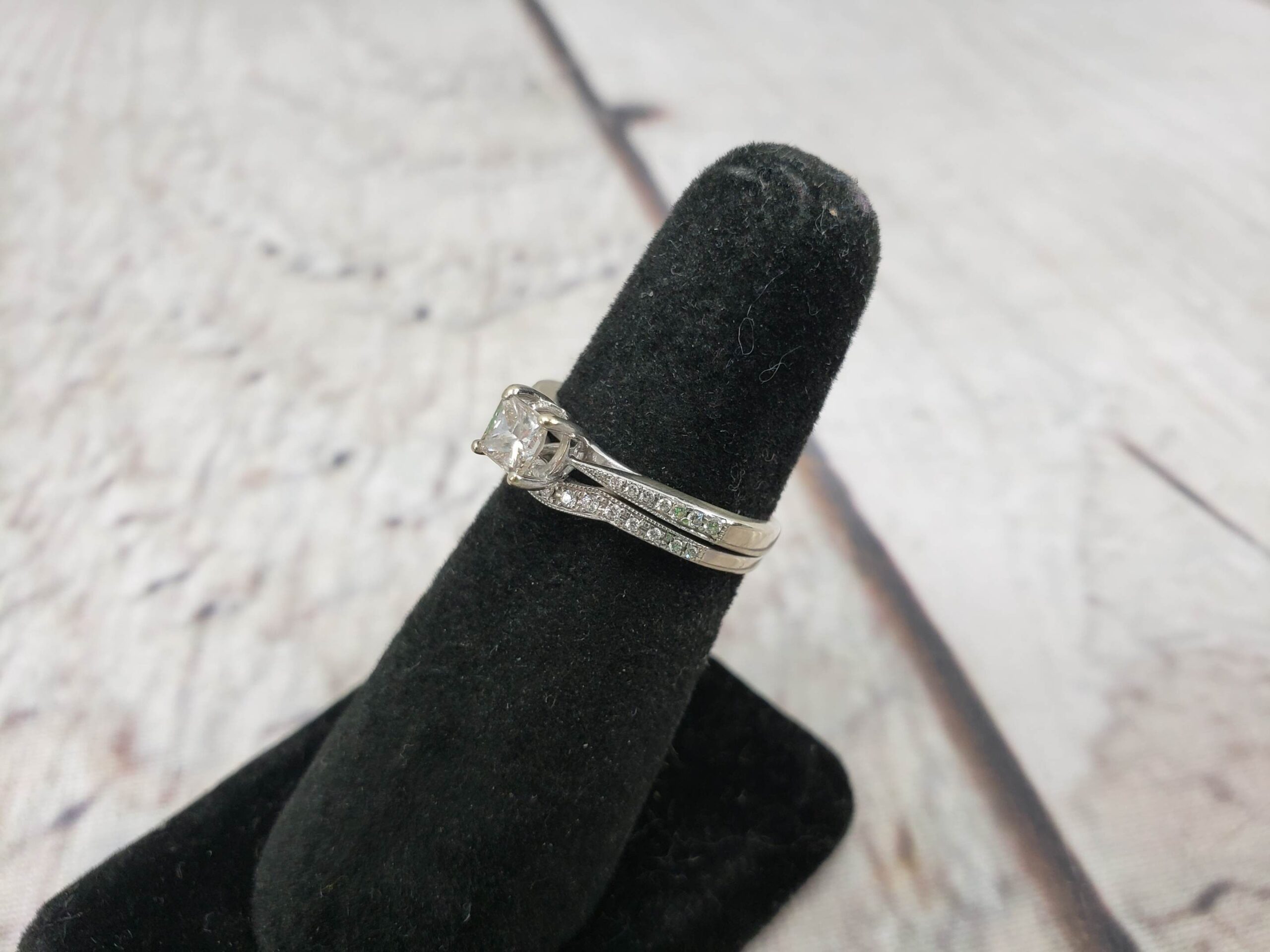 Ringset WG Women Sz 6.5 2.60DWT 14k White Gold soldered Wedding Set