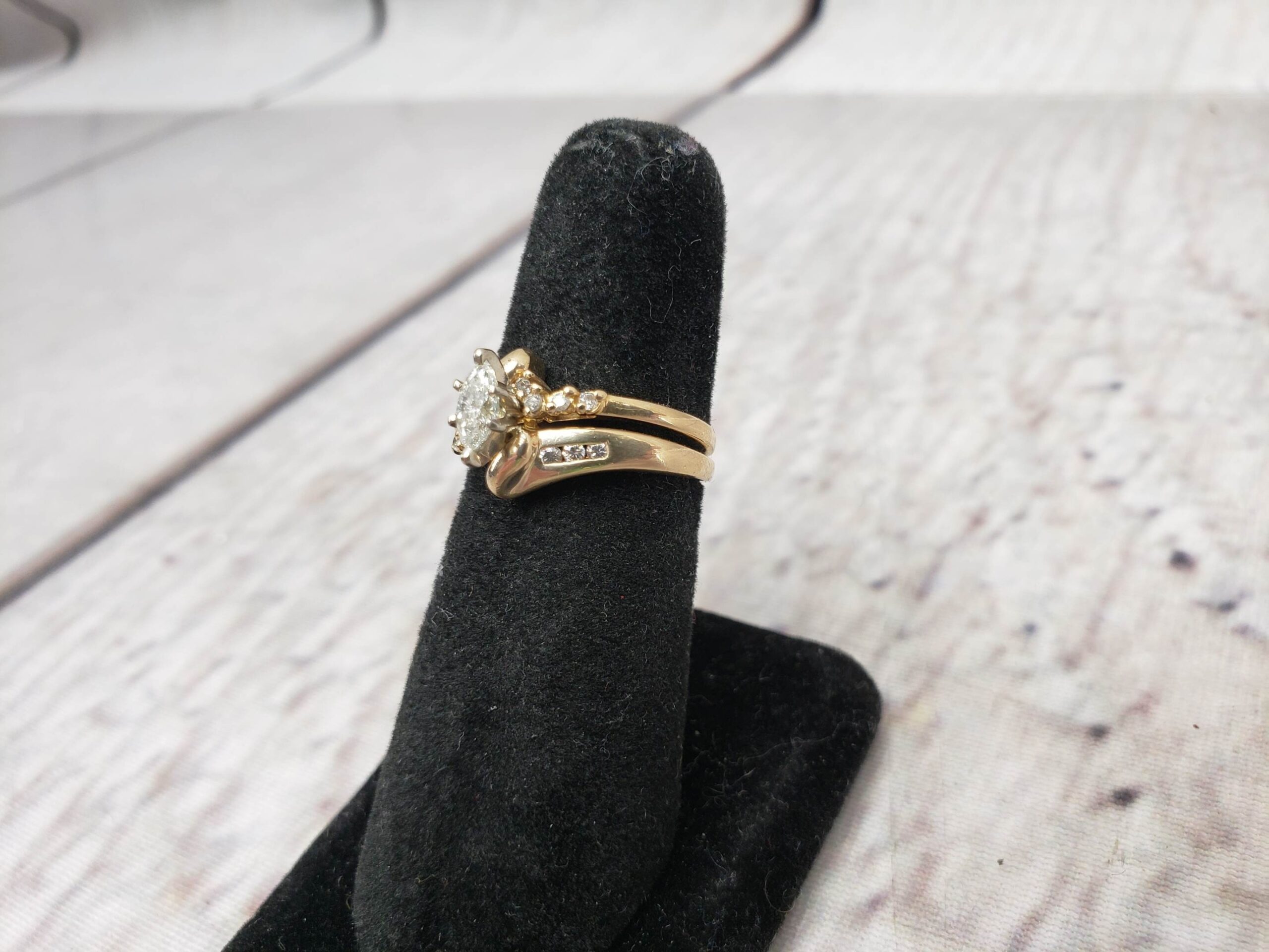 Ringset YG Women Sz 6.5 3.50DWT 14k Yellow Gold, .25ct Marquise Cut Diamond