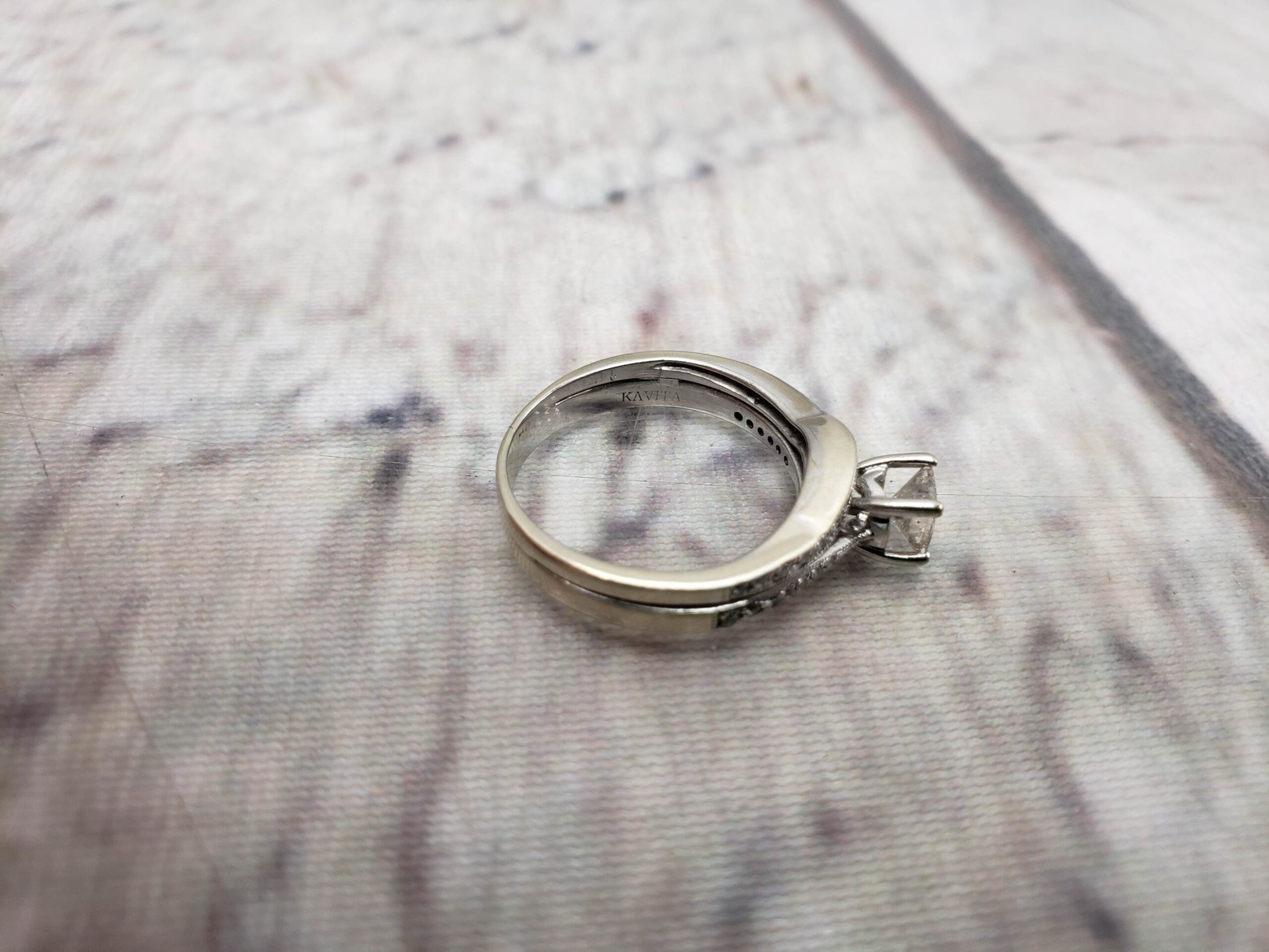 Ringset WG Women Sz 6.5 2.60DWT 14k White Gold soldered Wedding Set