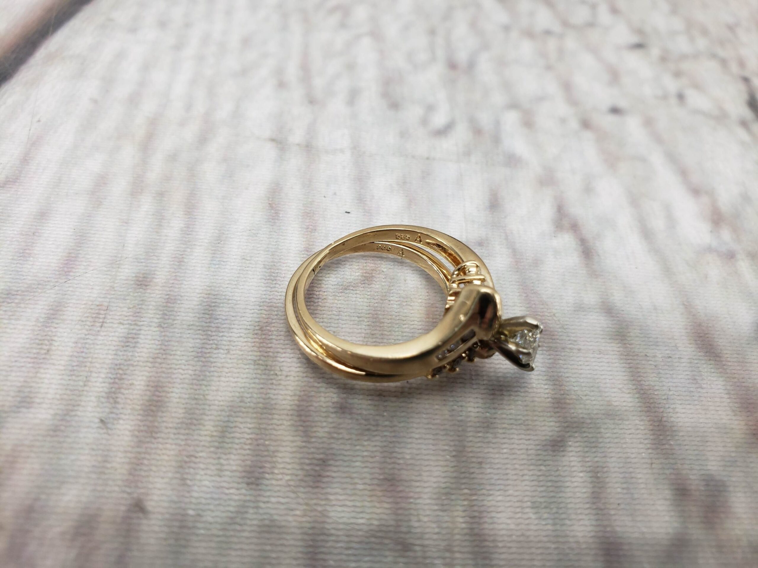 Ringset YG Women Sz 6.5 3.50DWT 14k Yellow Gold, .25ct Marquise Cut Diamond