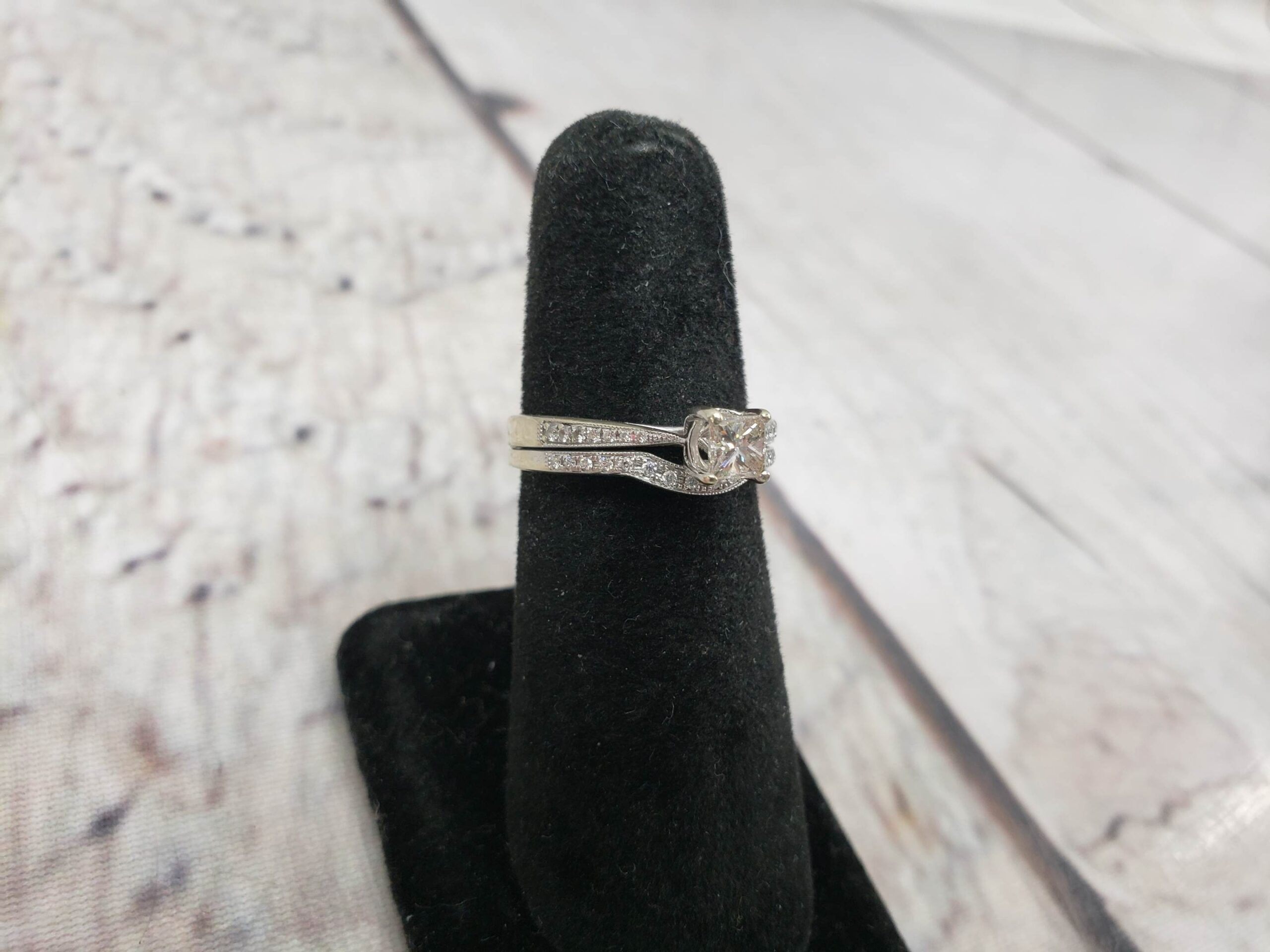 Ringset WG Women Sz 6.5 2.60DWT 14k White Gold soldered Wedding Set