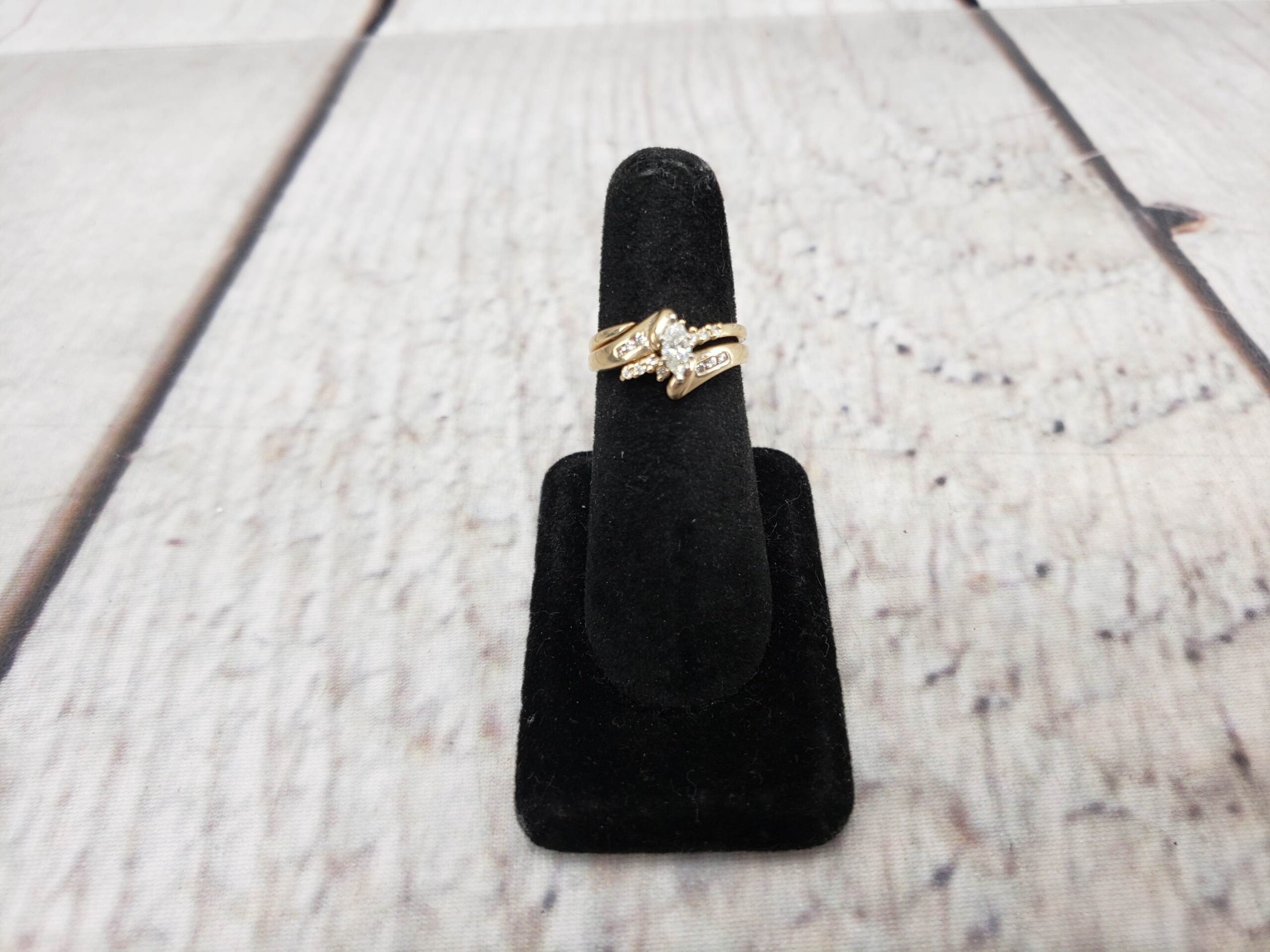 Ringset YG Women Sz 6.5 3.50DWT 14k Yellow Gold, .25ct Marquise Cut Diamond