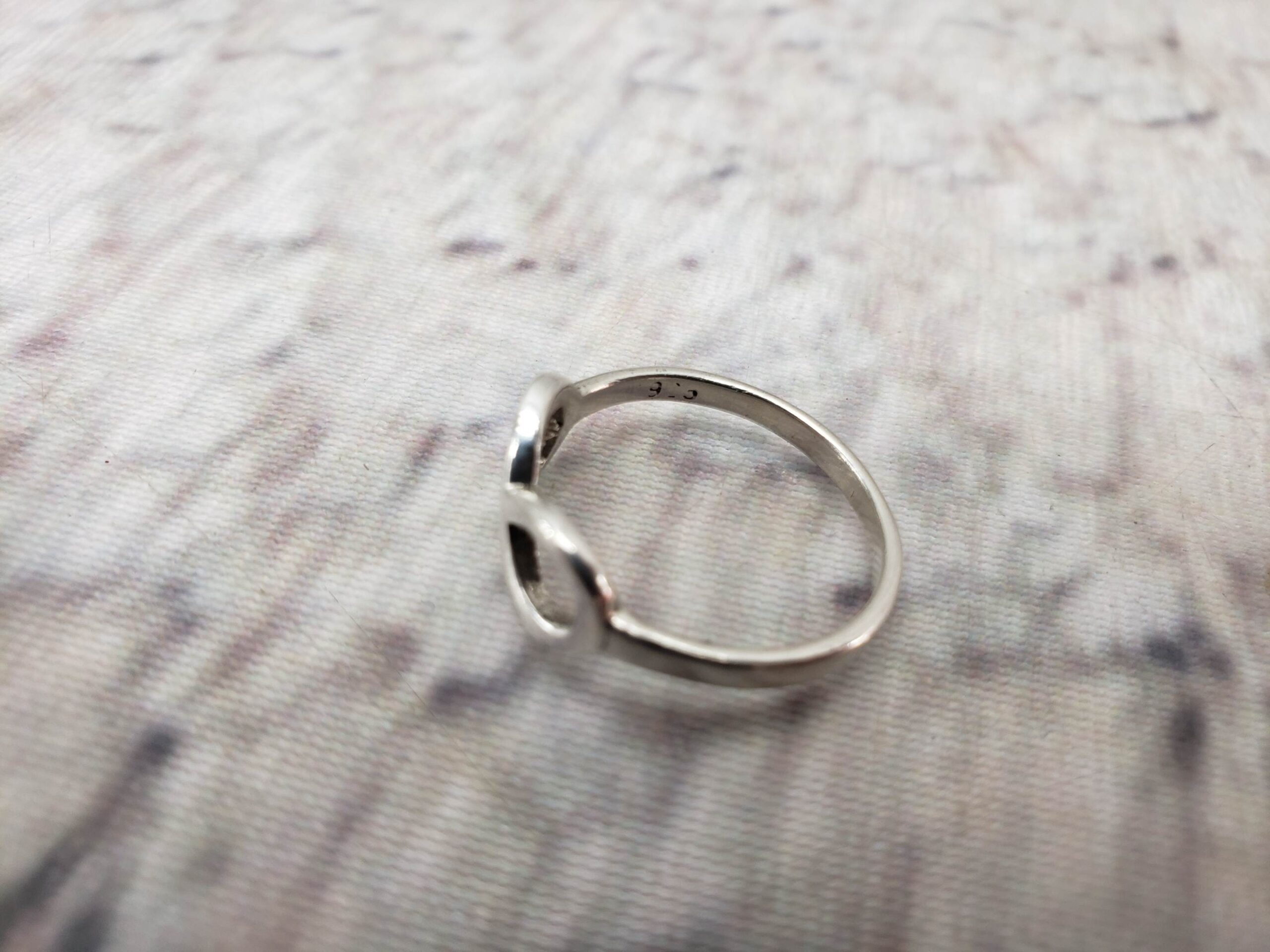 Ring SS Women Sz 8 1.33DWT .925 Sterling Silver, Infinity Symbol