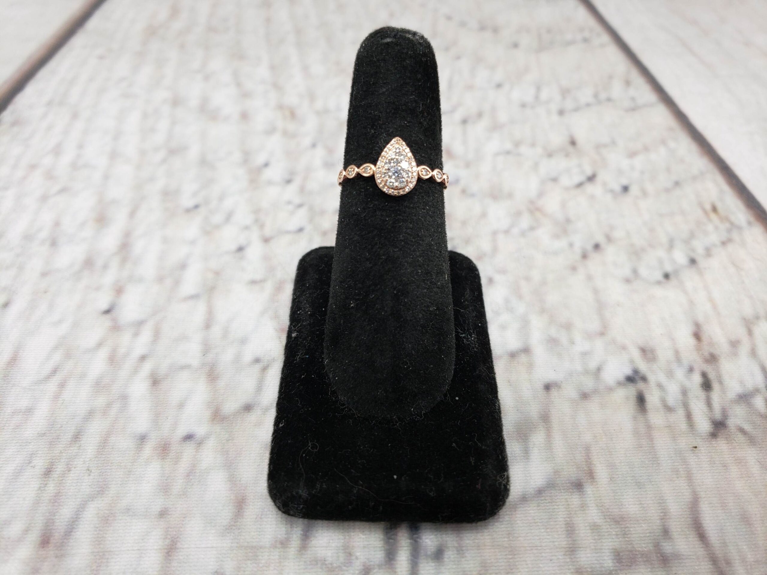 Ring RG Women Sz 7 1.20DWT 10k Rose Gold, Several Round Cut Diamonds
