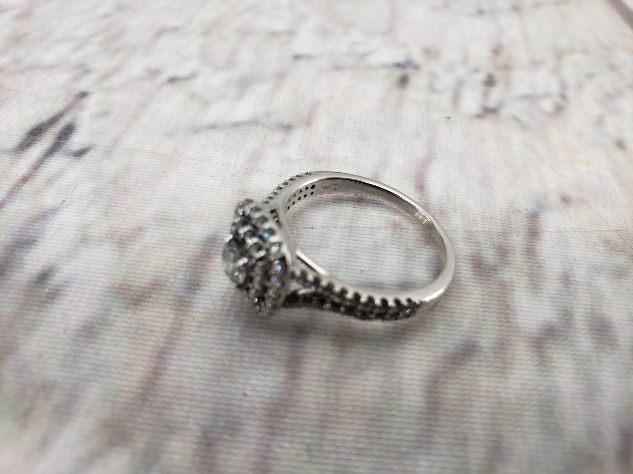 Ring WG Women Sz 7.5 2.60DWT 14k White Gold, Round Cut Lab-Created Diamonds