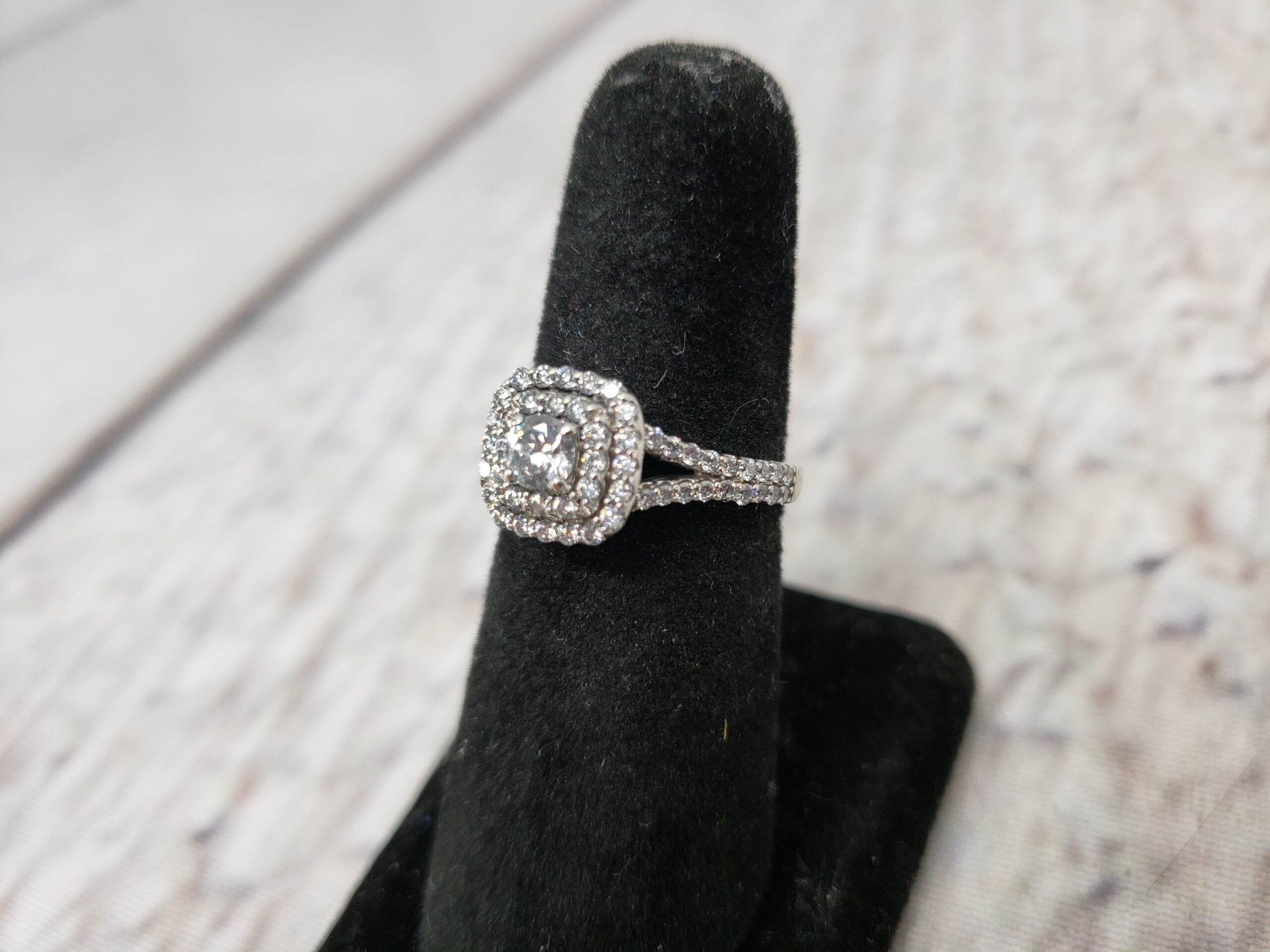 Ring WG Women Sz 7.5 2.60DWT 14k White Gold, Round Cut Lab-Created Diamonds