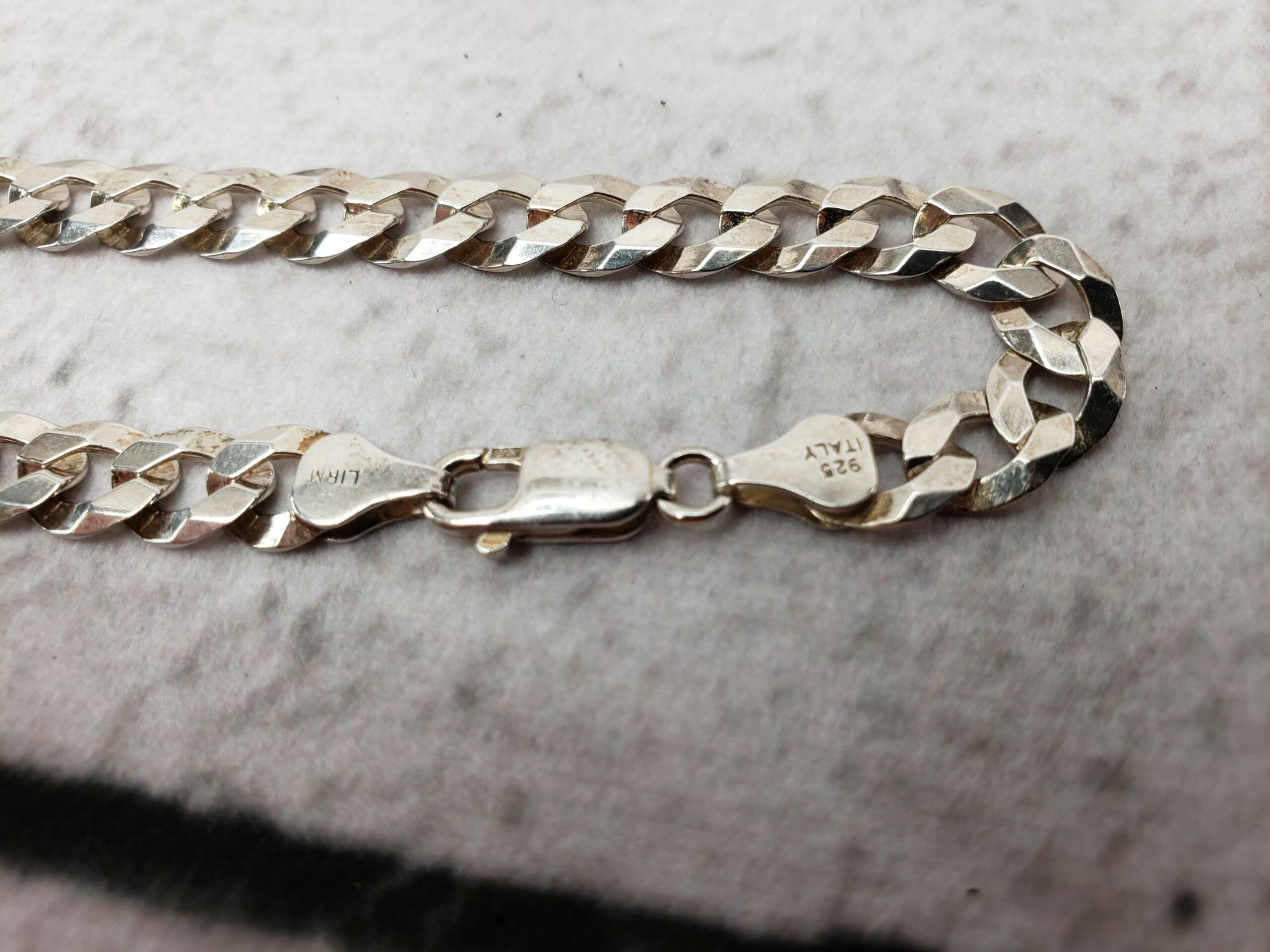 Bracelet SS Unisex 9″ Flat Curb Chain, 9g .925 Sterling Silver